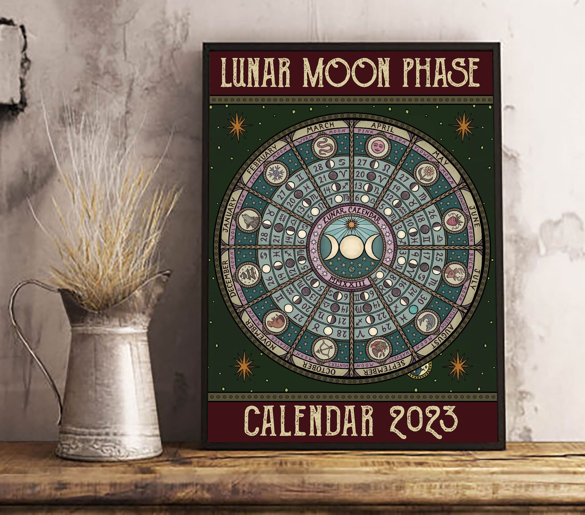 lunar moon phase calendar 2023 Samhain FridayStuff