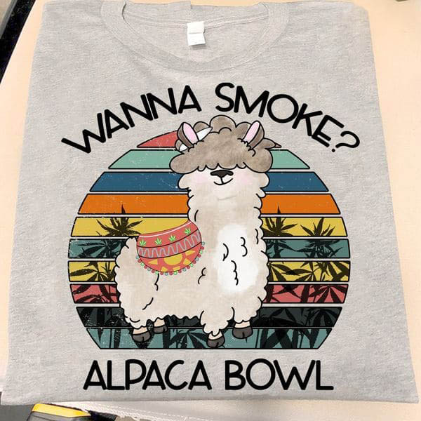 Wanna Smoke Alpaca Bowl, Smoking Alpaca - FridayStuff