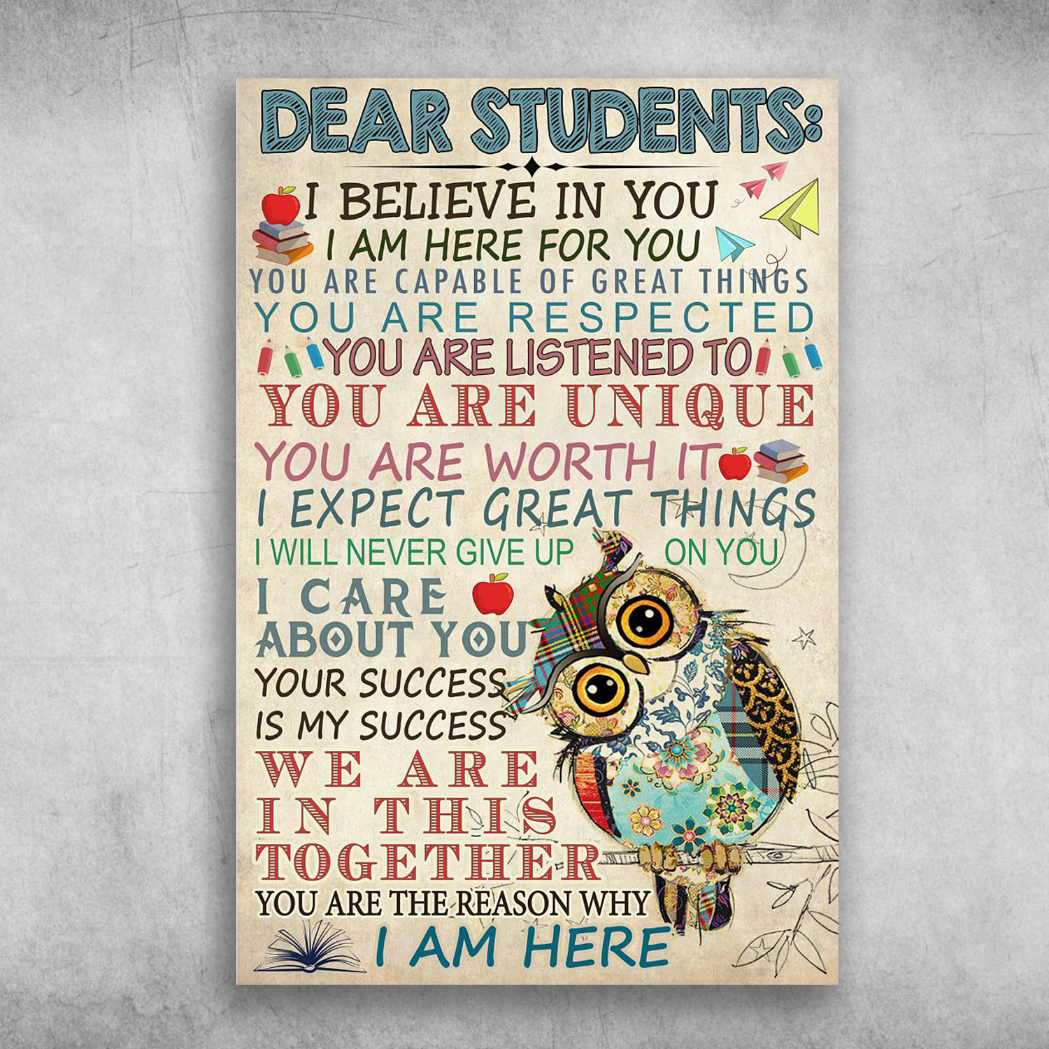 Dear Sudents I Believe In You I am Here For You
