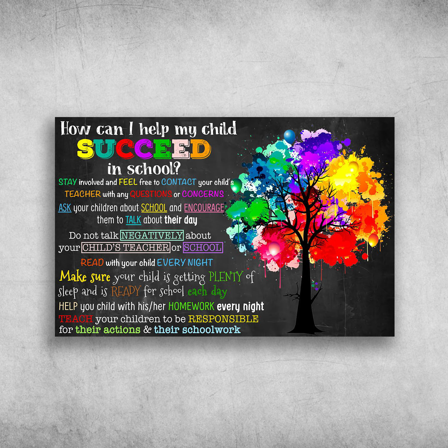 How Can I Help My Child Succeed In School Colorful Tree