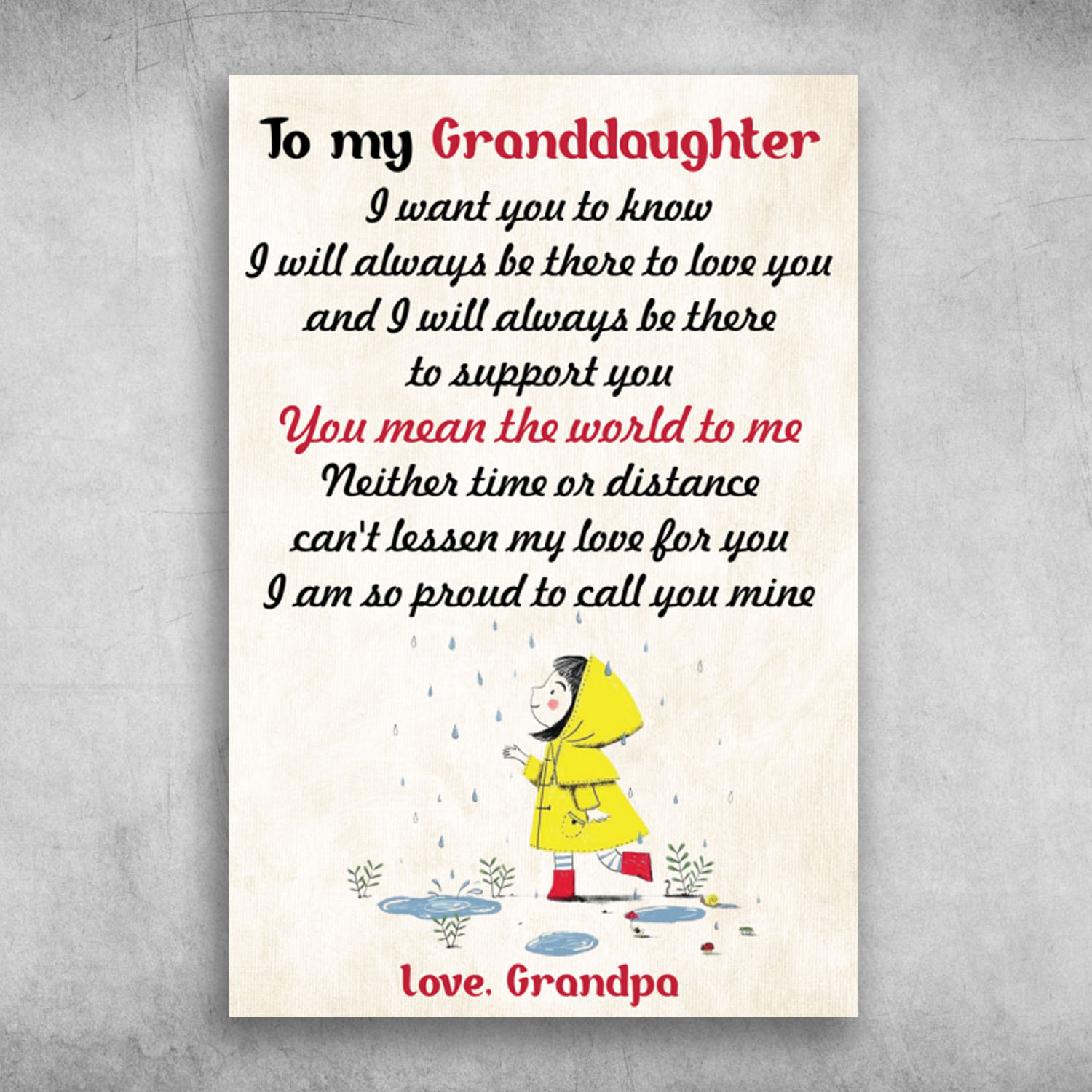 To My Granddaughter I Want You To Know