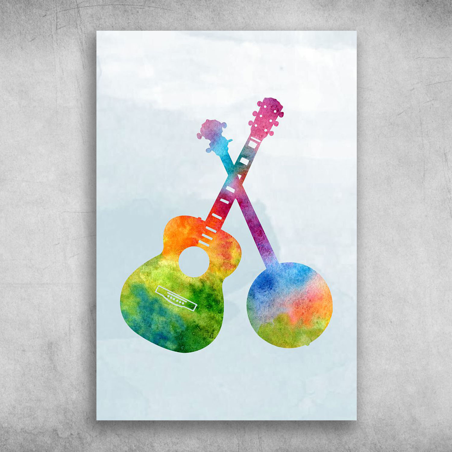 Colorful Guitar And Banjo Go Where It Takes You