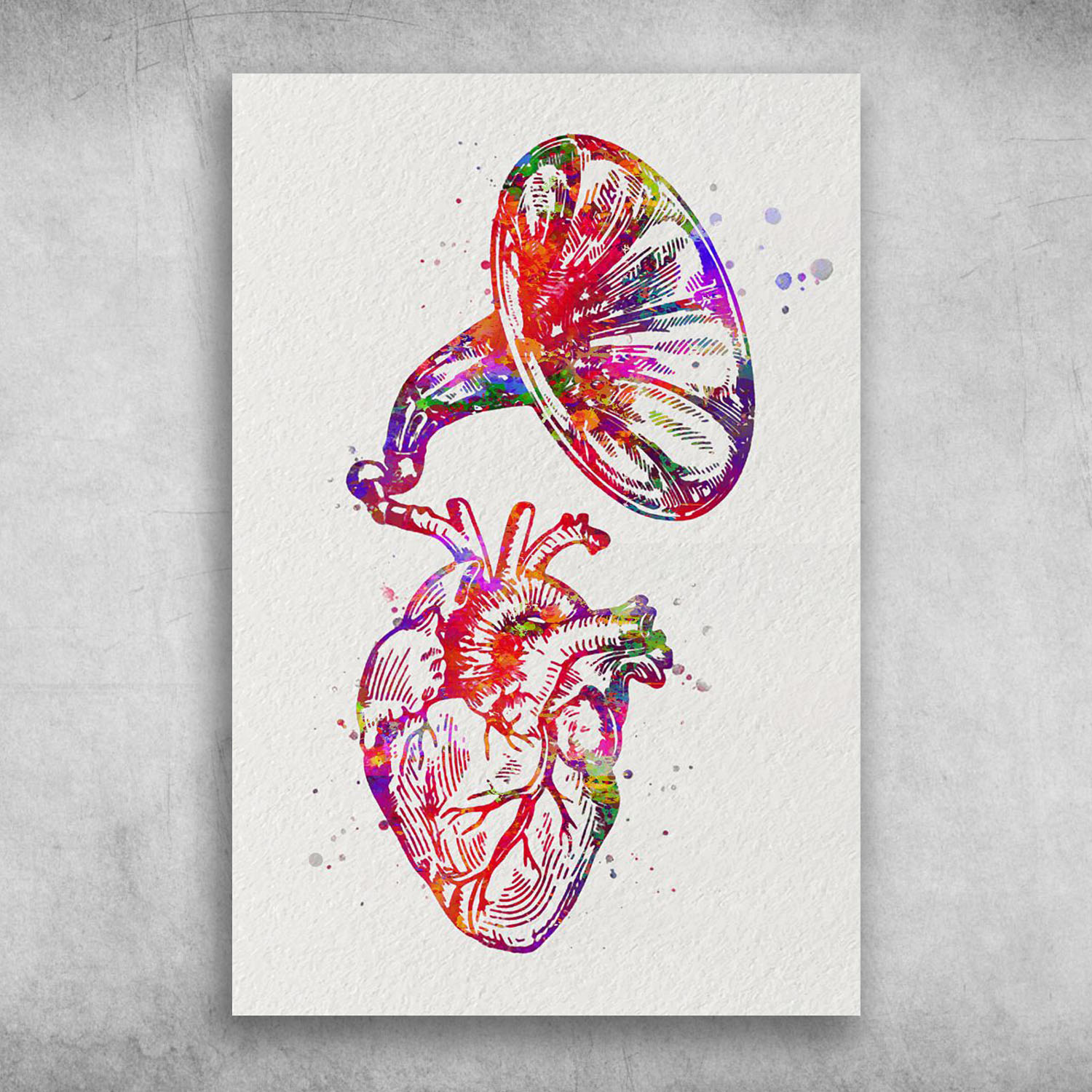 Heart Anatomy Watercolor Proud Cardiologist