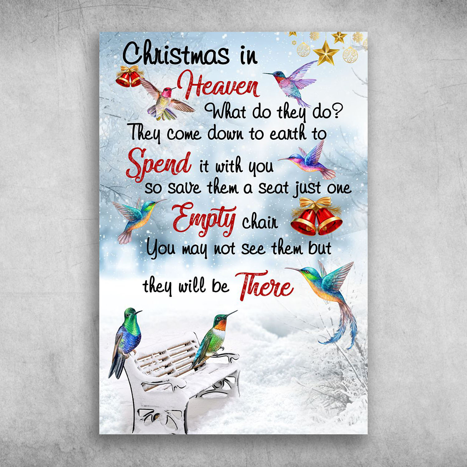 Hummingbird Christmas In Heaven Spend It With You