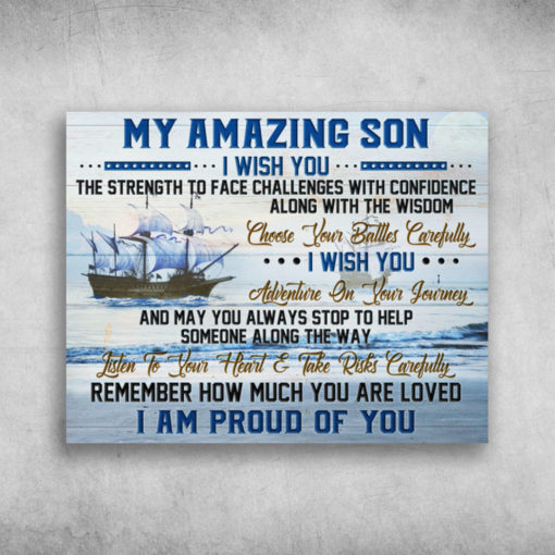 My Amazing Son I Am Proud Of You Canvas, Poster - FridayStuff