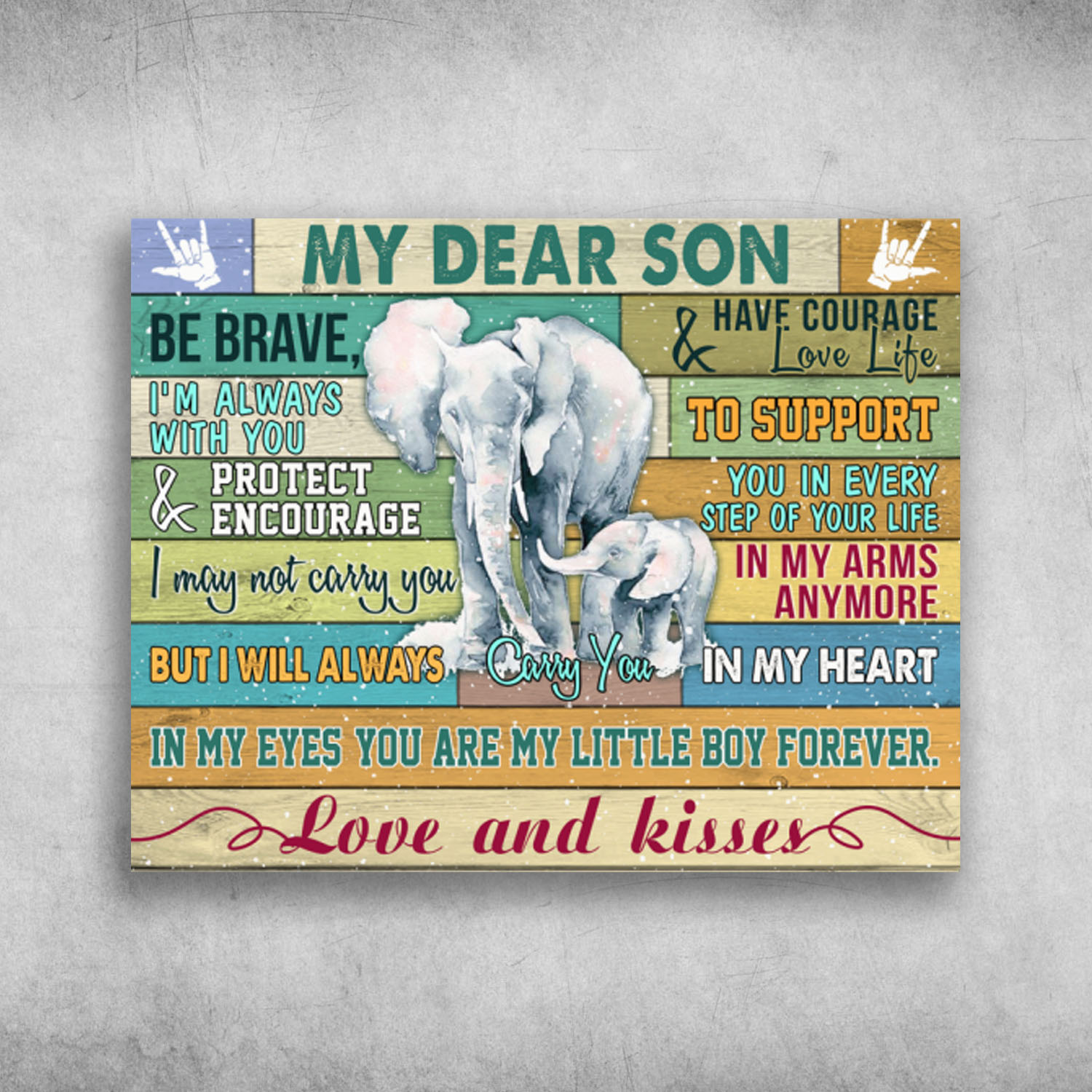 My Dear Son Love And Kisses Elephant