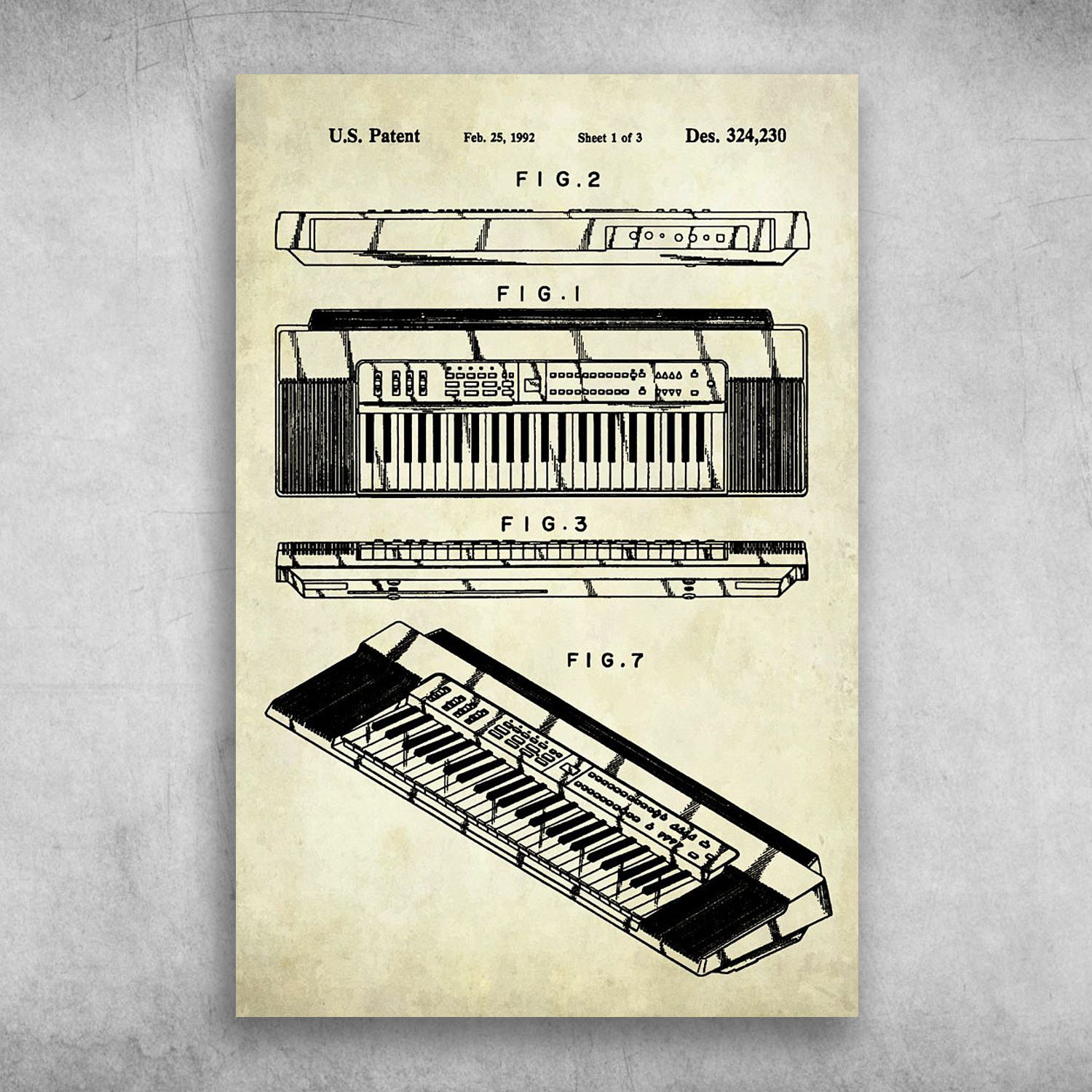 The Piano US Keyboard Patent Feb 25 1992