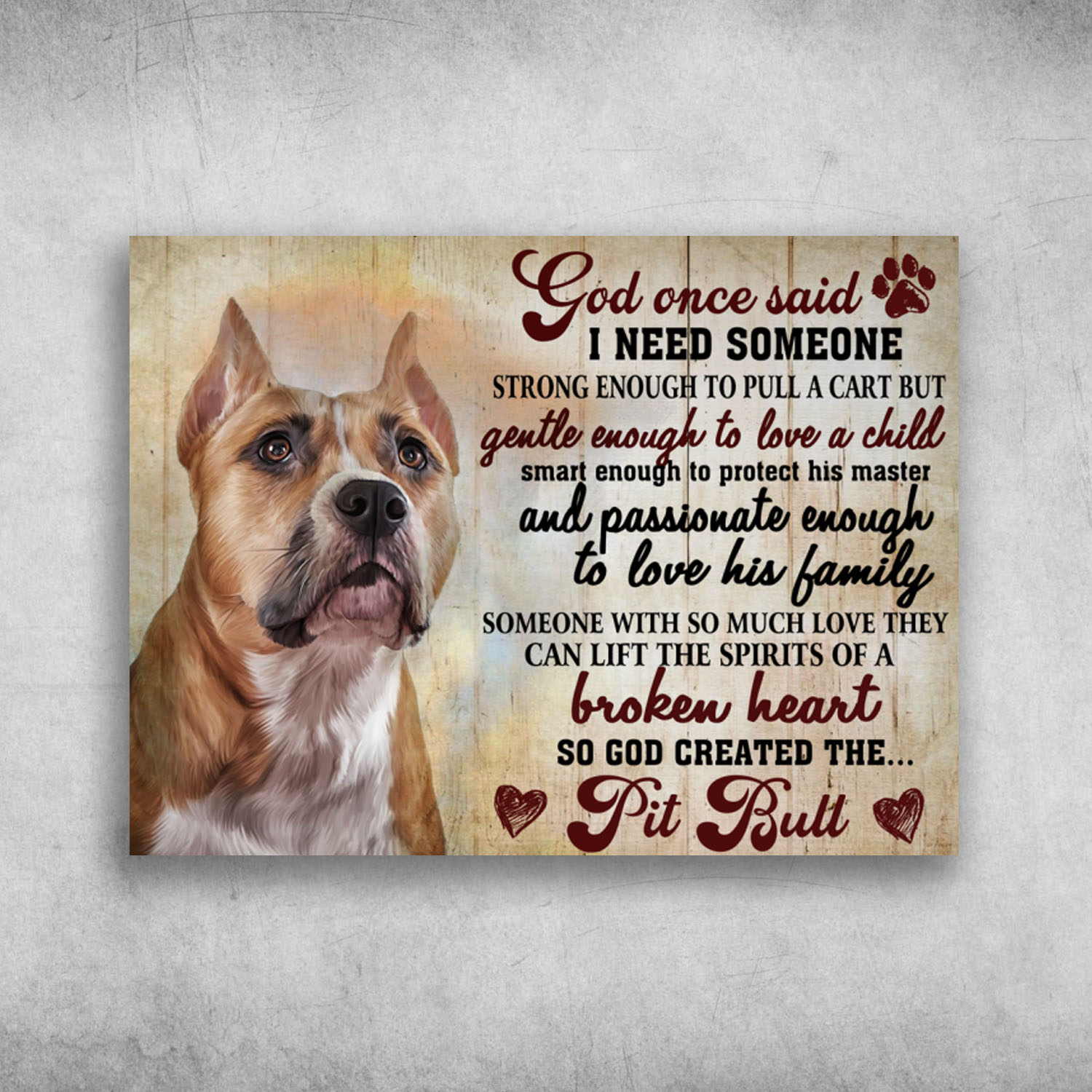 The Spirits Of A Broken Heart So God Created The Pit Bull