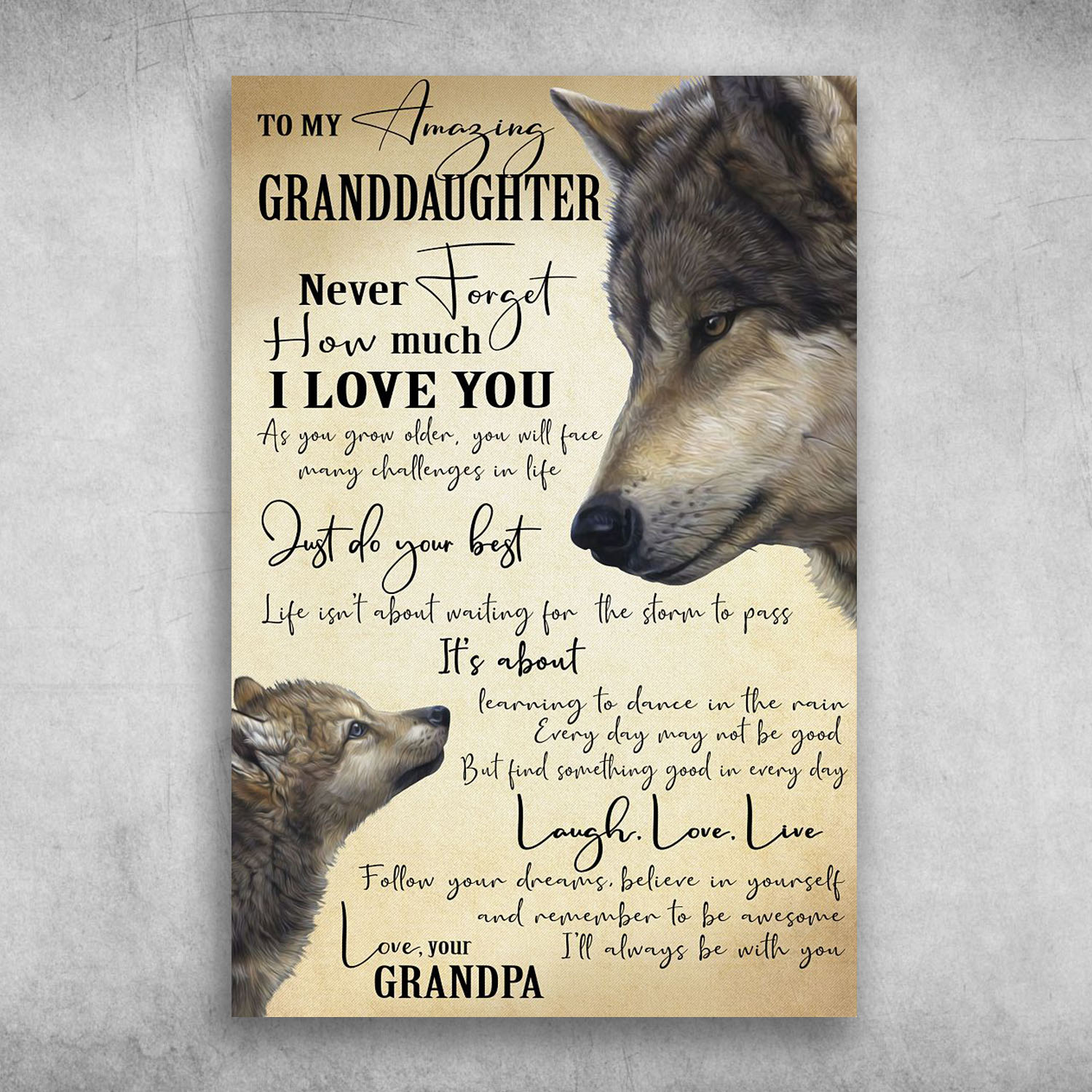 To My Amazing Granddaughter I'll Always Be With You