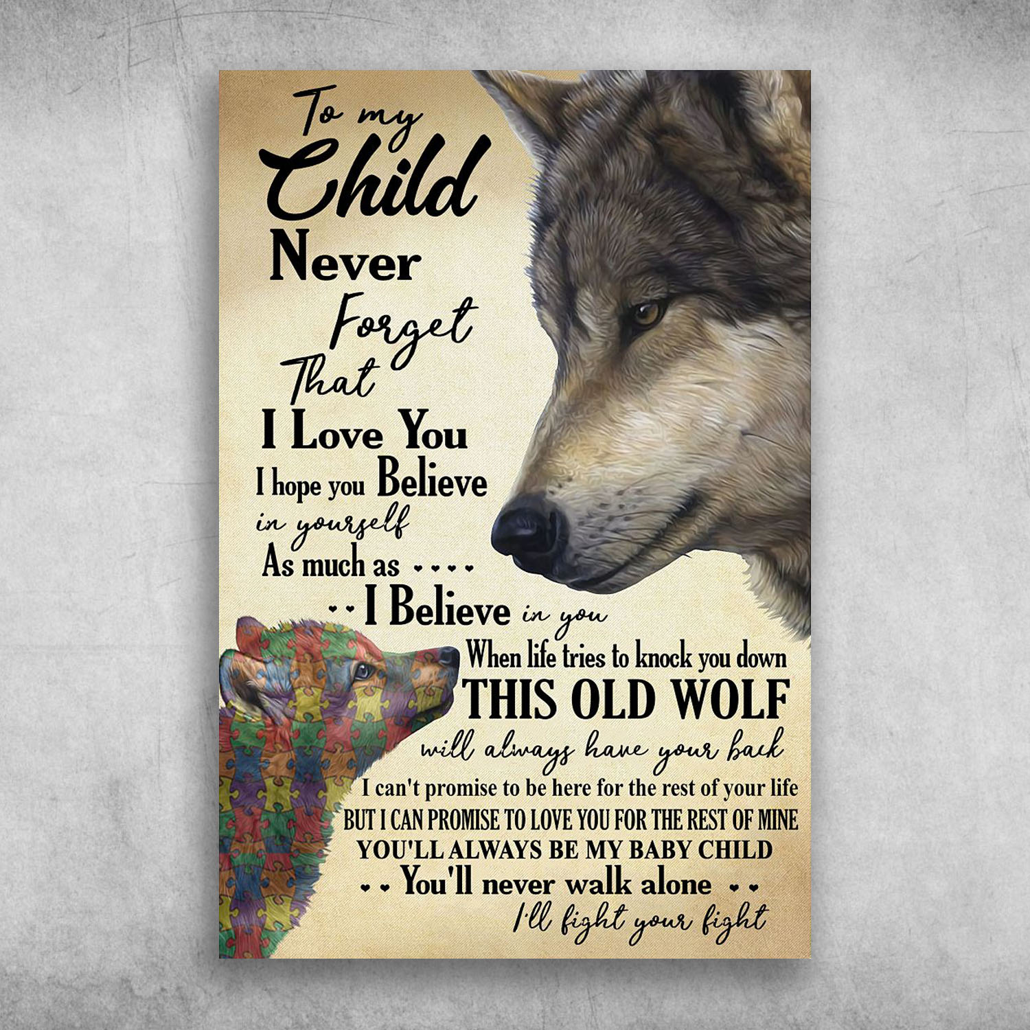 To My Child I'll Fight Your Fight The Wolves Autism