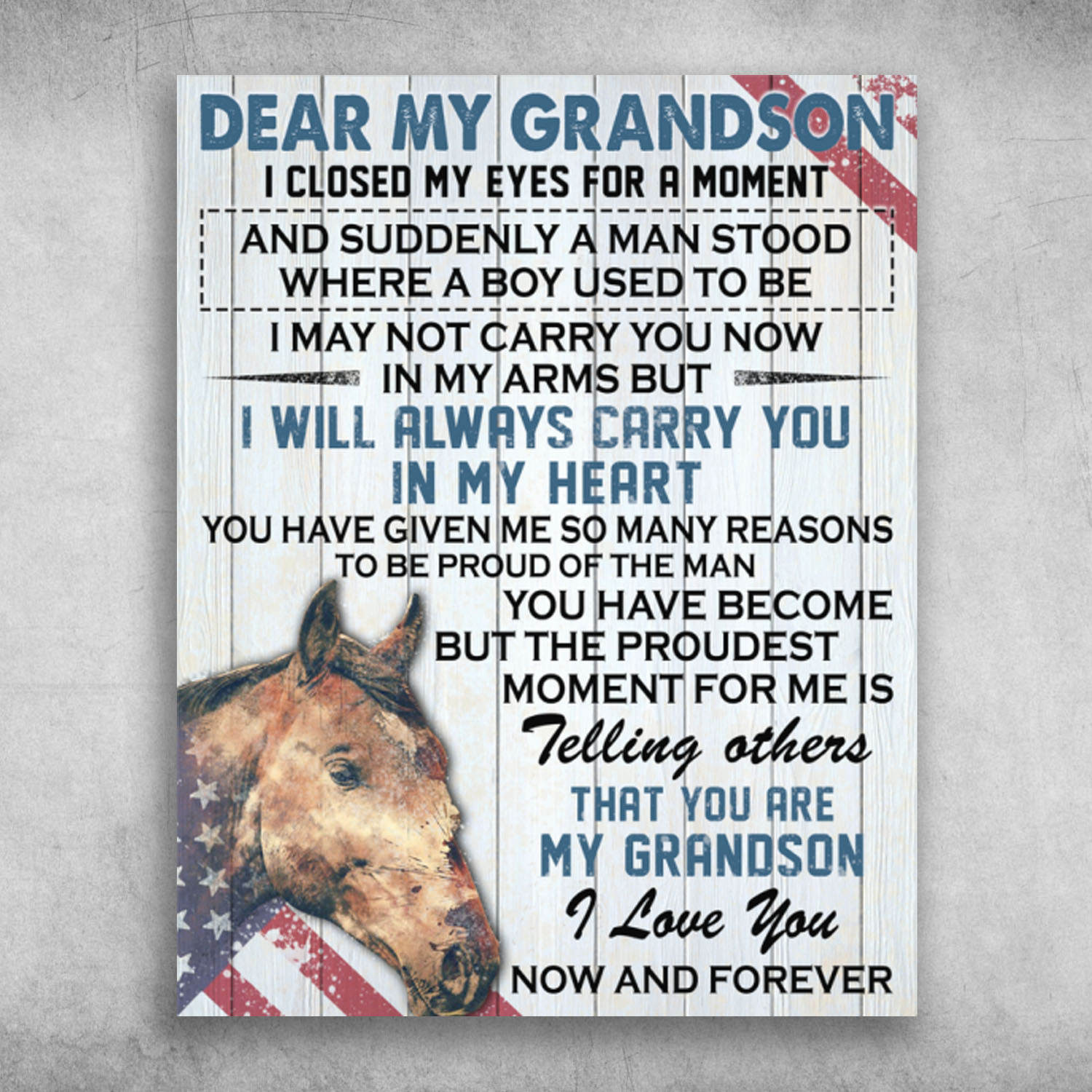 Dear My Grandson I Love You Now And Forever