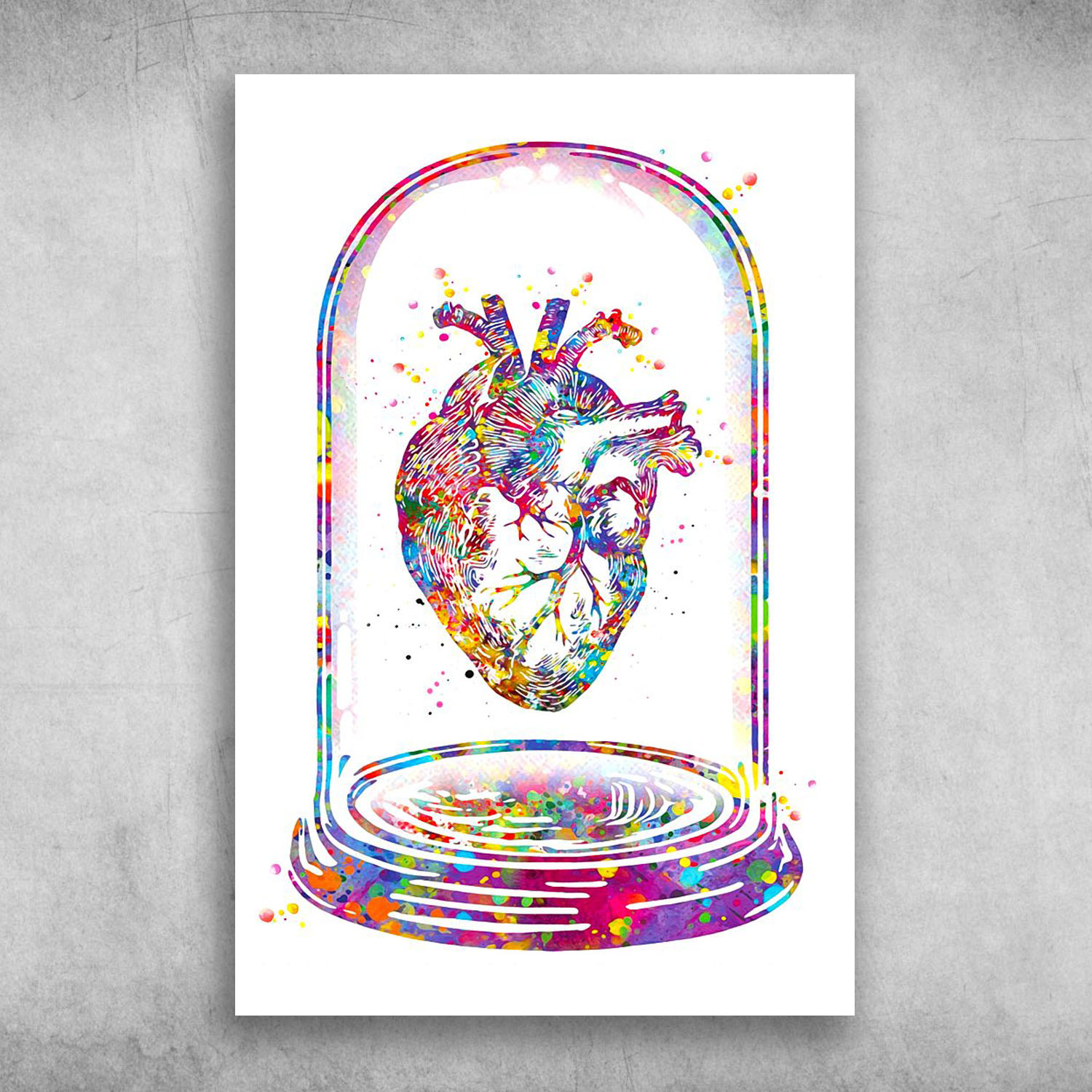 Heart Anatomy Watercolor Cardiology Art