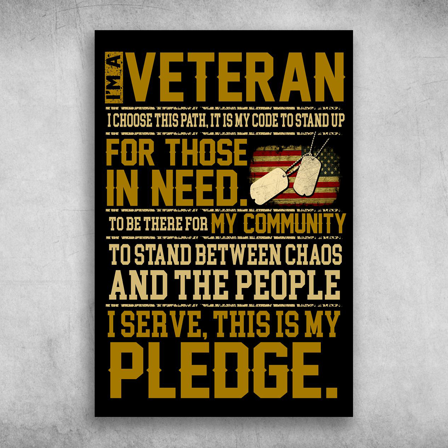 I'm A Veteran I Serve This Is My Pledge