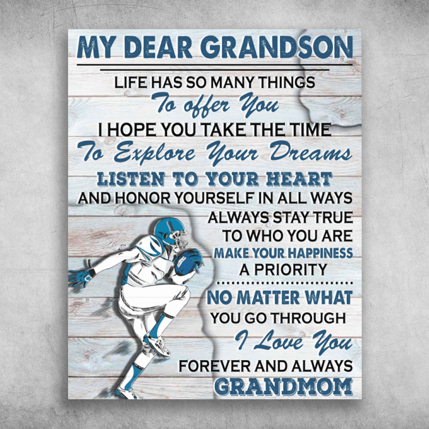 My Dear Grandson I Love You Forever And Always Grandmom