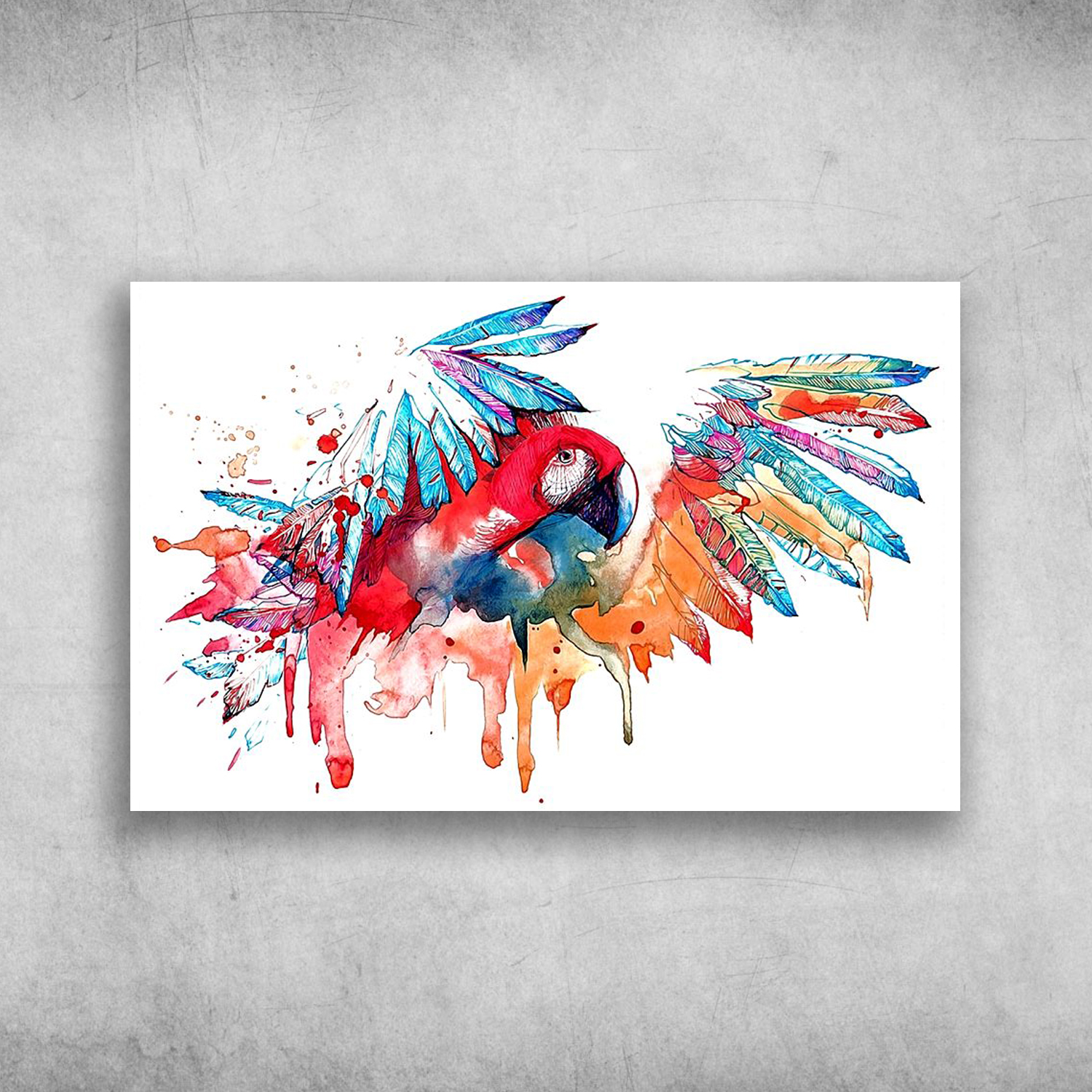 Parrot Crazy In Love Beautiful Colorful Papuga
