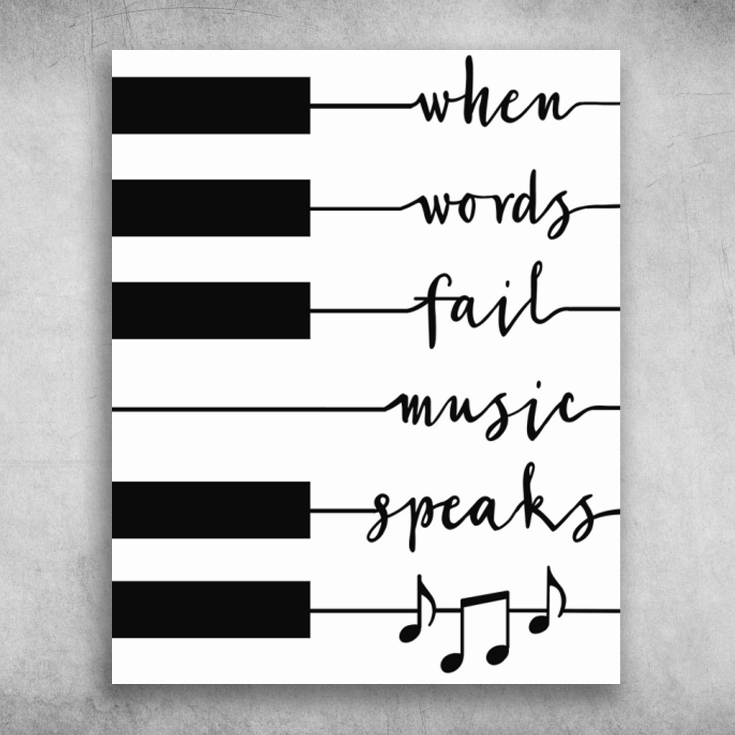 Piano When Words Fail Music Speaks