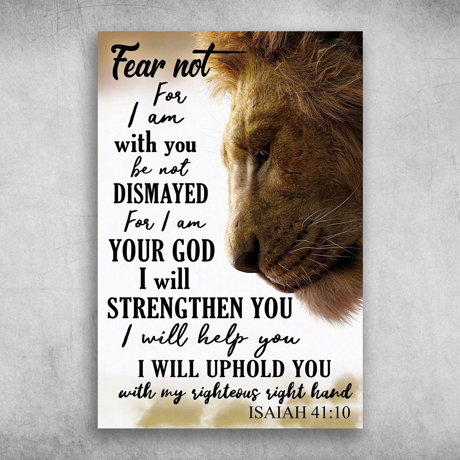 The Lion I Will Uphold You With My Righteous Right Hand Isaiah 41 10