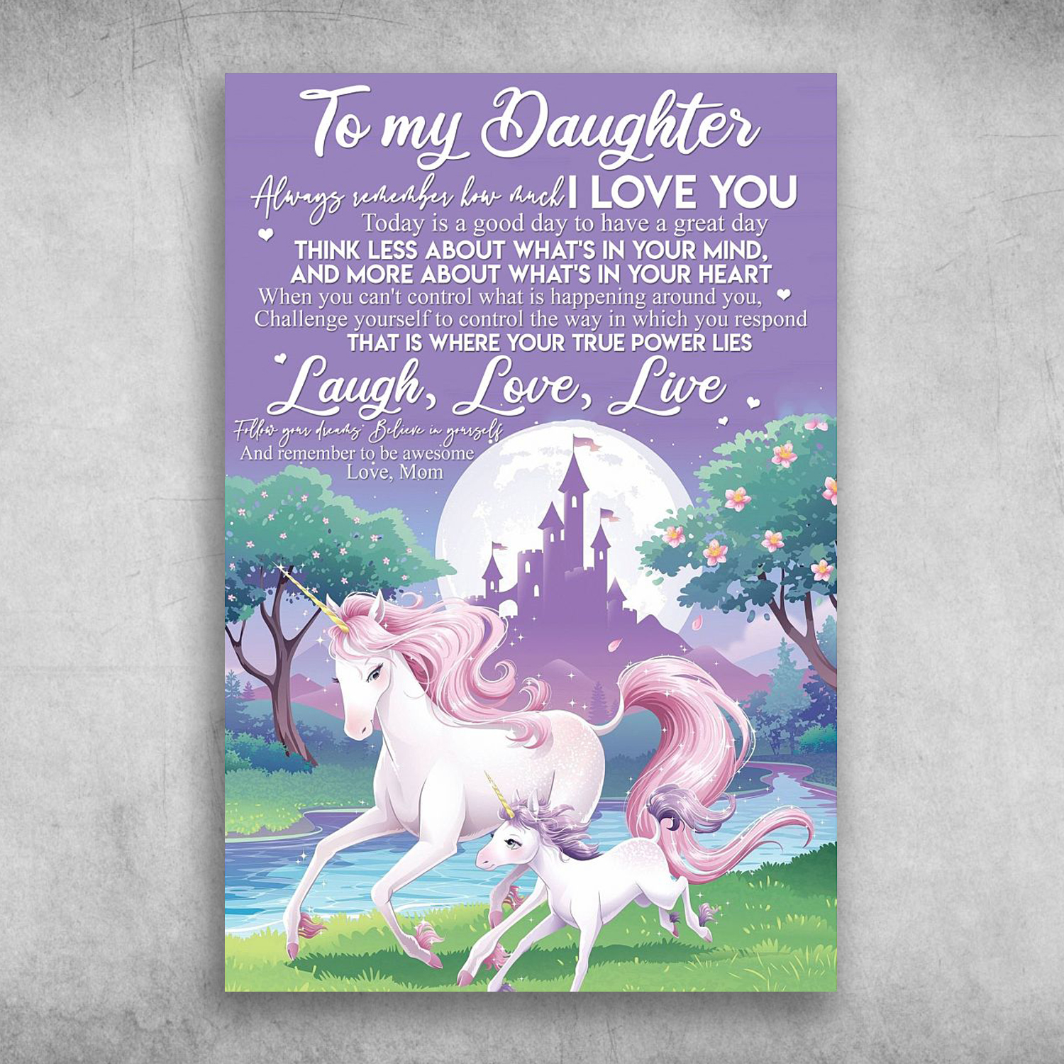 To My Daughter Always Remember How Much I love You Love Mom