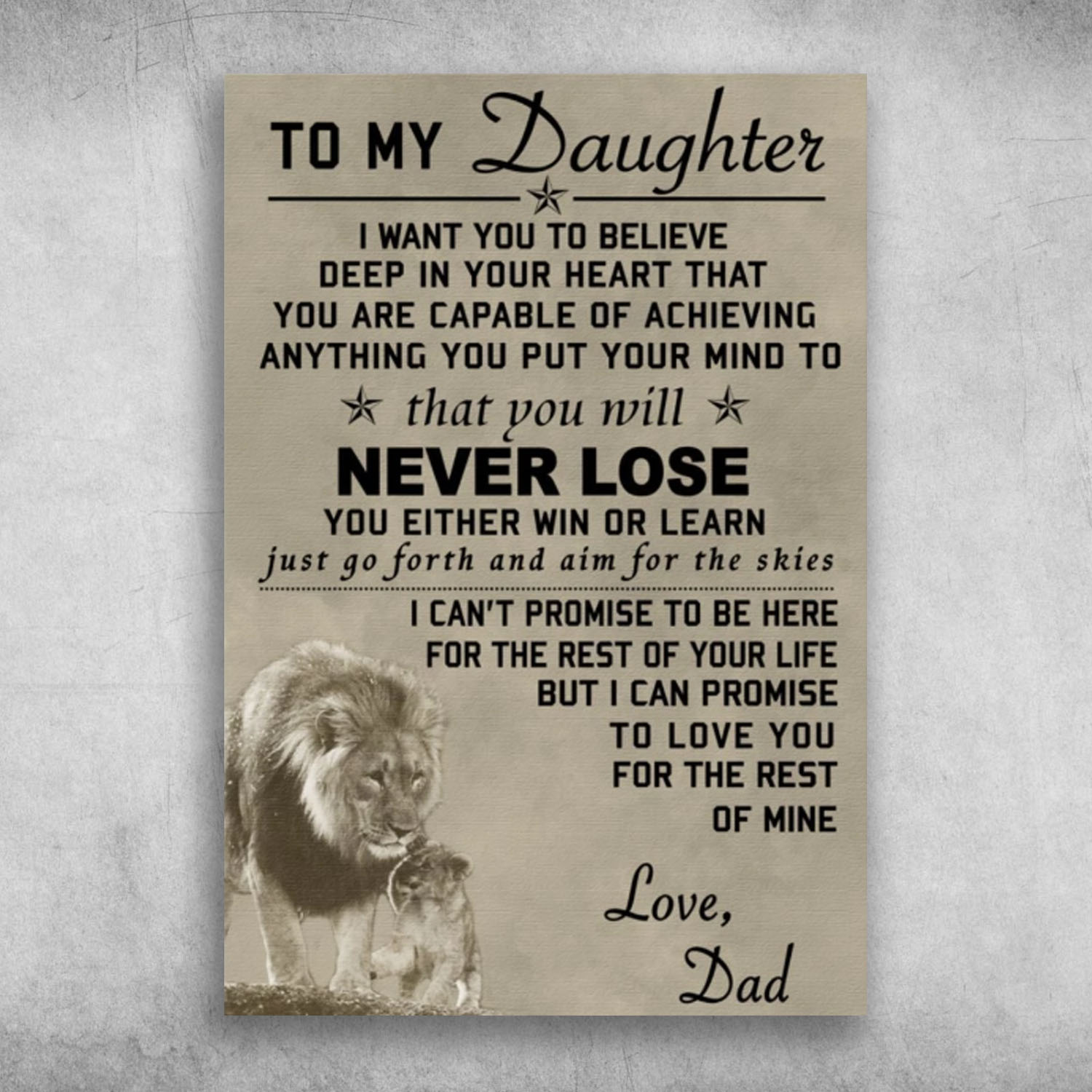 To My Daughter Just Go Forth And Aim For The Skies