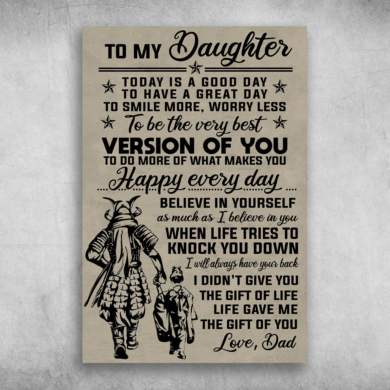 To My Daughter To Be The Very Best Version Of You Love Dad