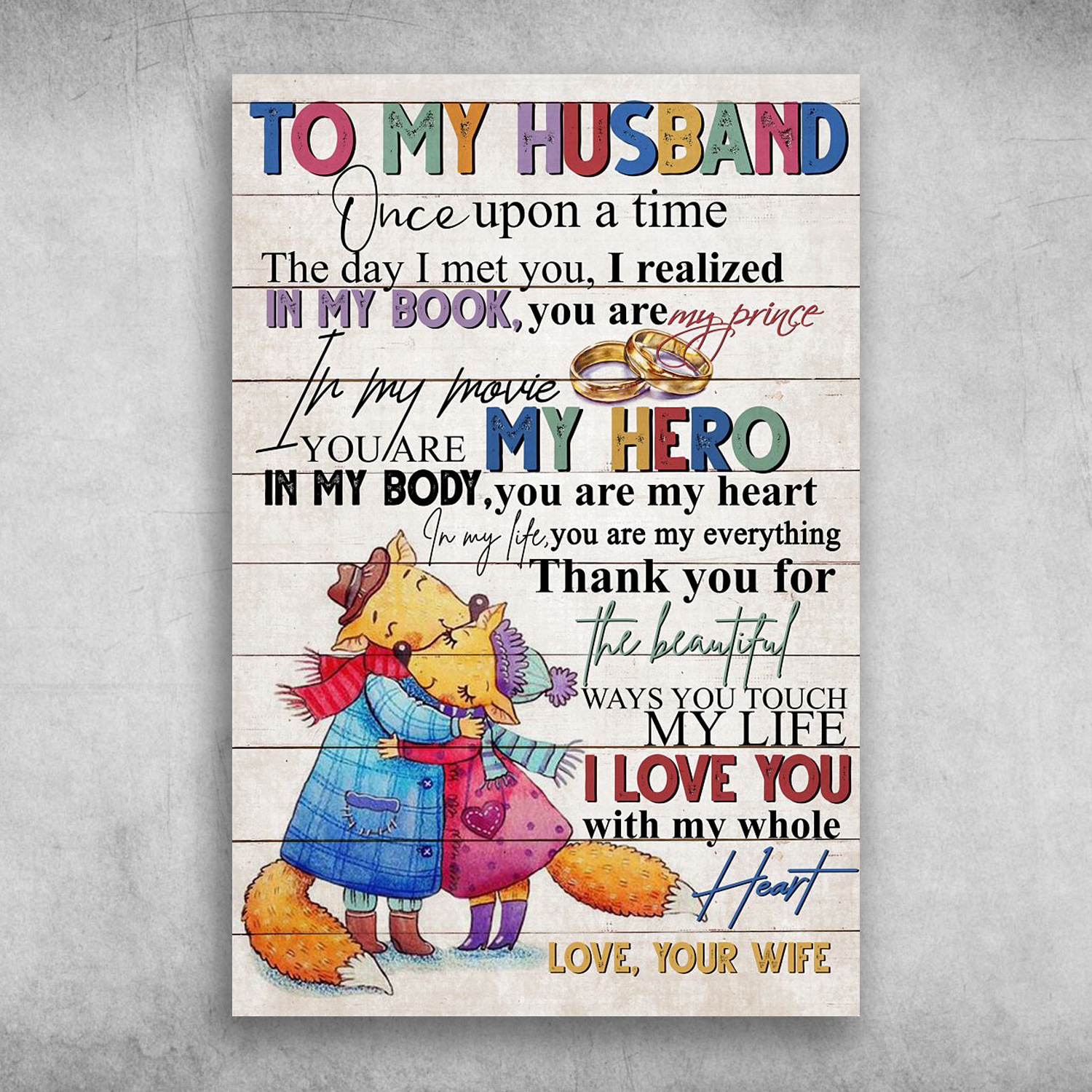To My Husband Thank You For The Beautiful