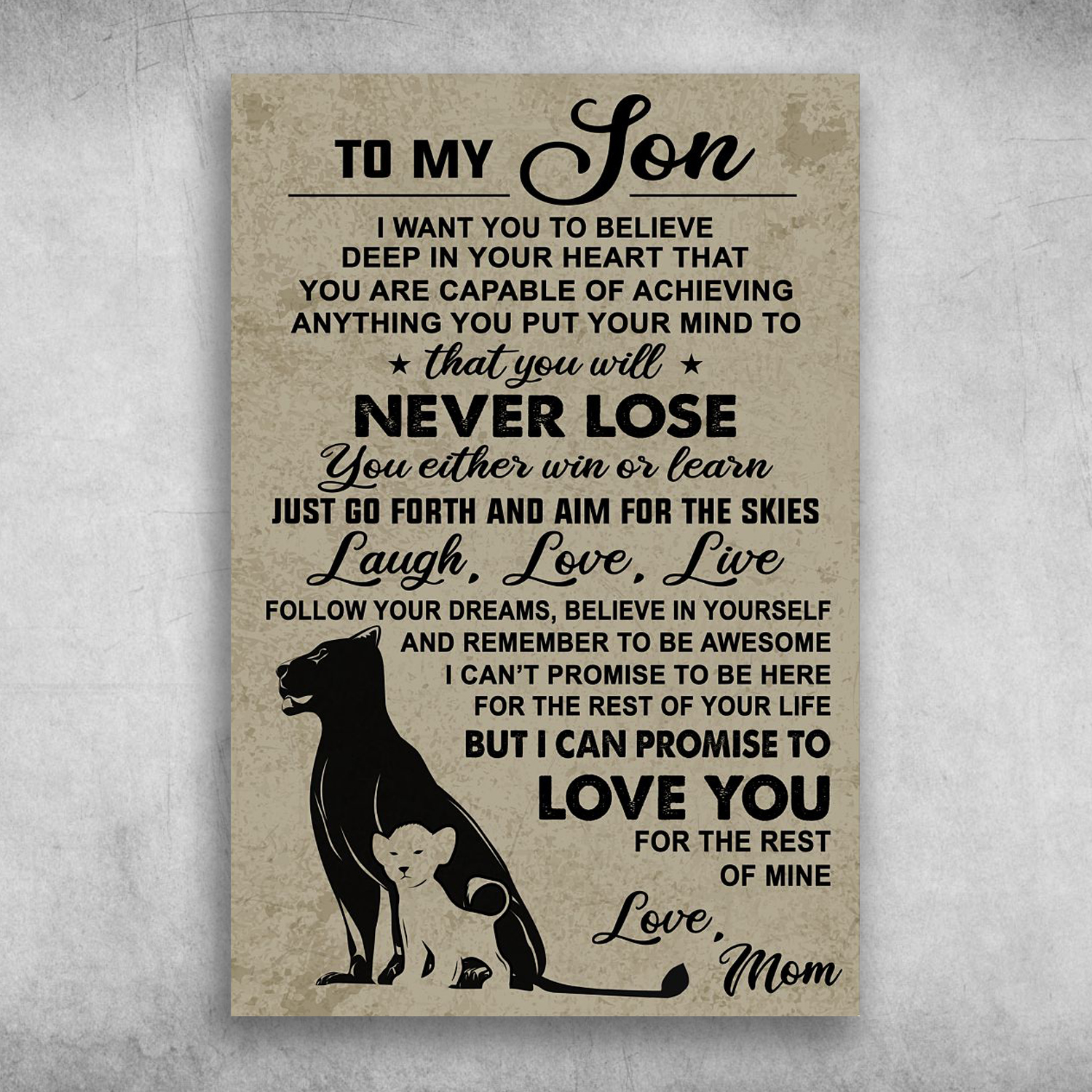To My Son I Can Promise To Love You Love Mom