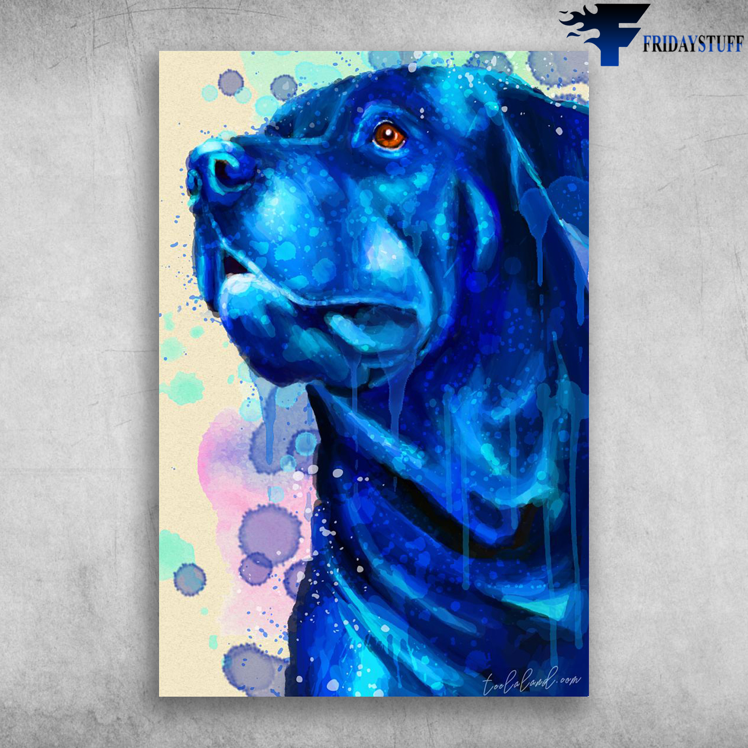 Beautiful Blue Watercolor Rottweiler Cute Painting Pet