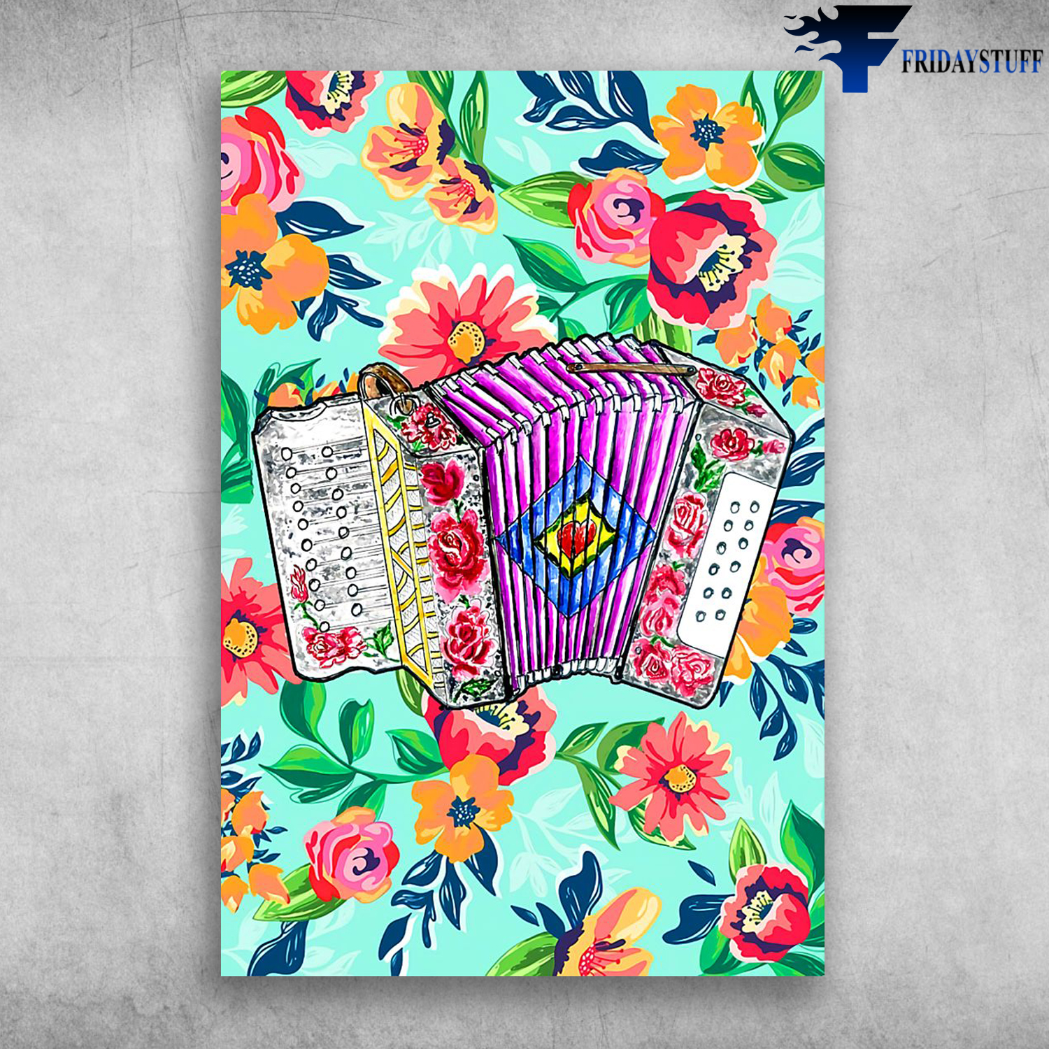 Beautiful Colorful Flower Accordion In Life