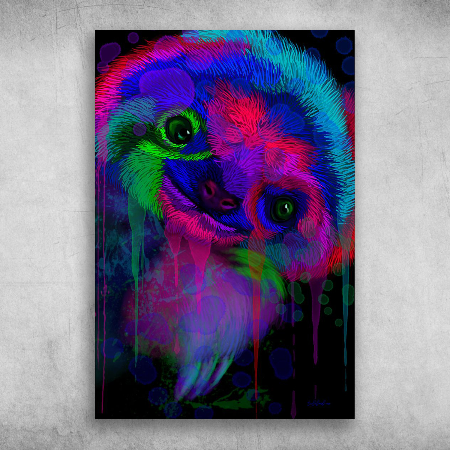 Beautiful Watercolorful Painting Cute Sloth