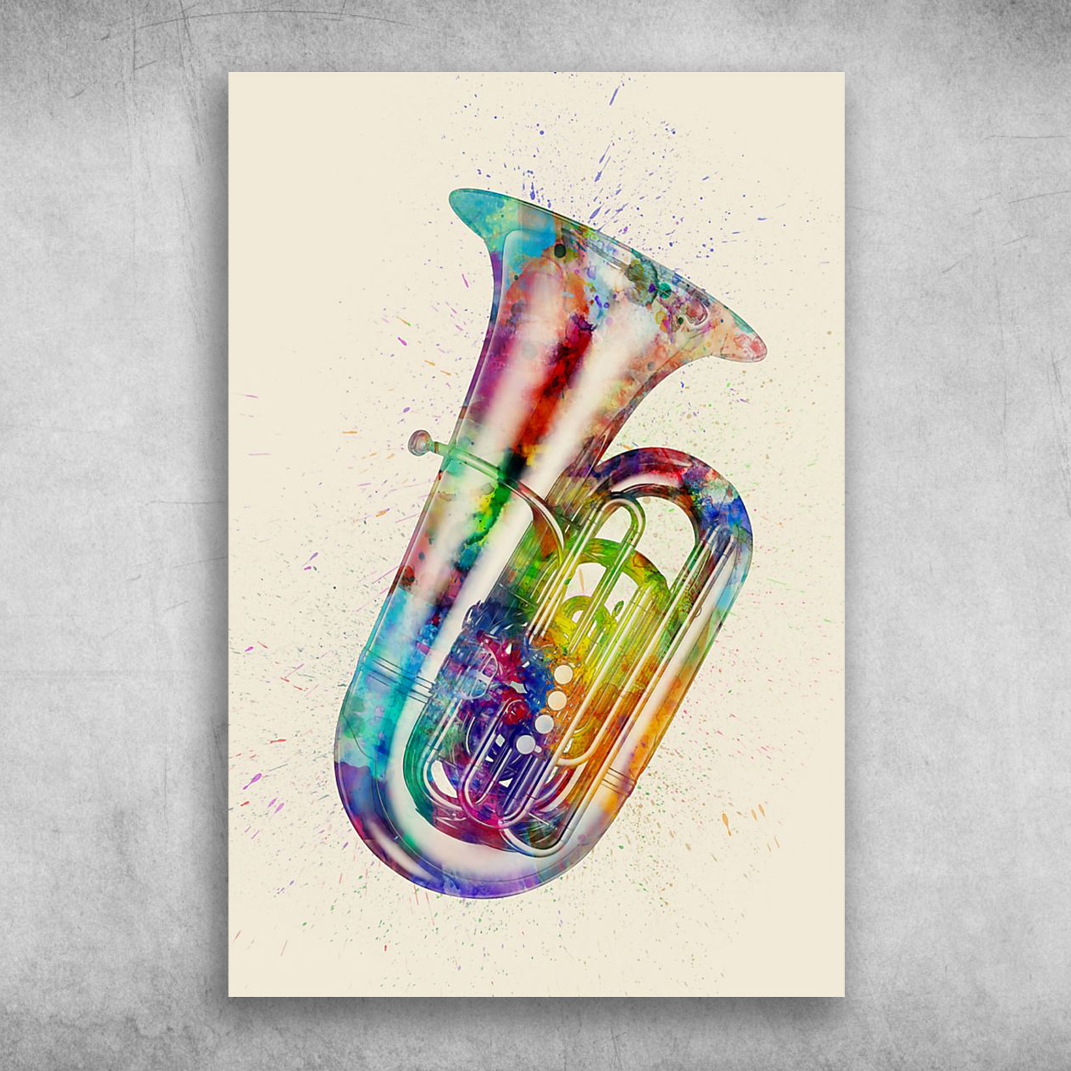 Colorful Watercolor Pocket Trumpets Musical Instrument