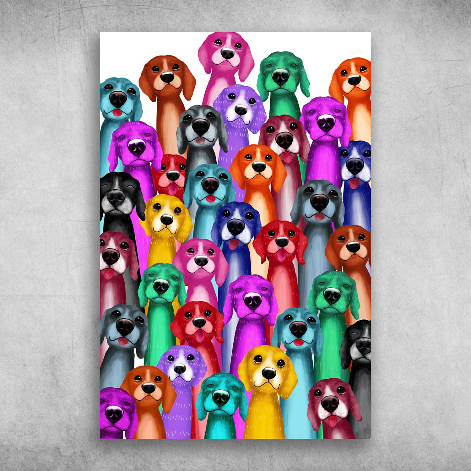 Lots Of Colorful Cute Dogs Beagle Dog Lovers