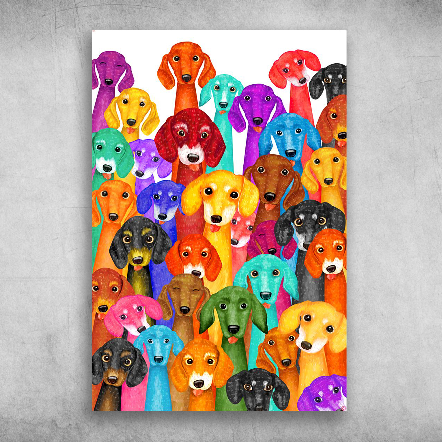 Lots Of Colorful Cute Dogs Dachshund Dog Lovers