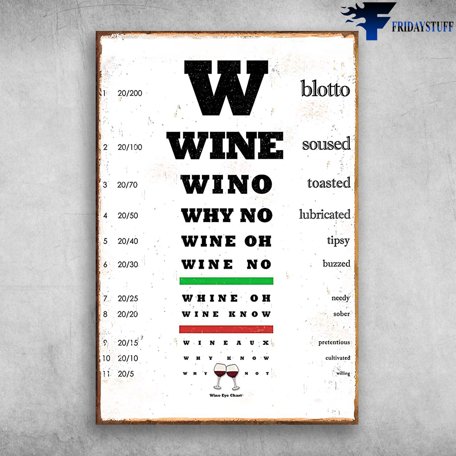 Optometrist Community Wine Eye Chart