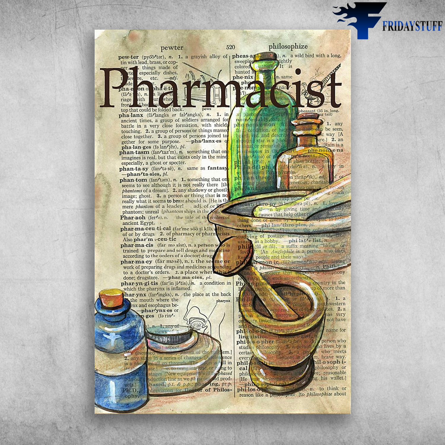 Pharmacist Mixed Media Drawing Related To Pharmacy