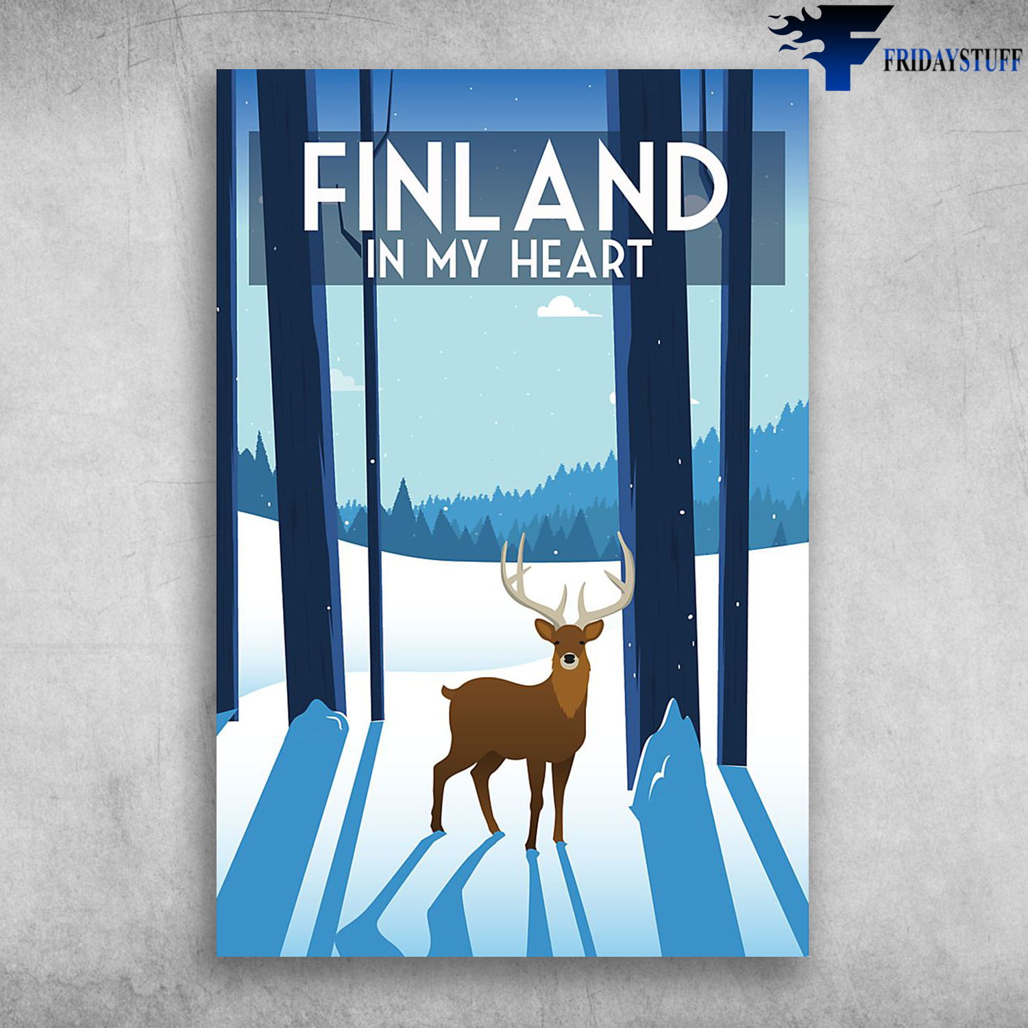 Snowy Reindeer In Winter Finland In My Heart
