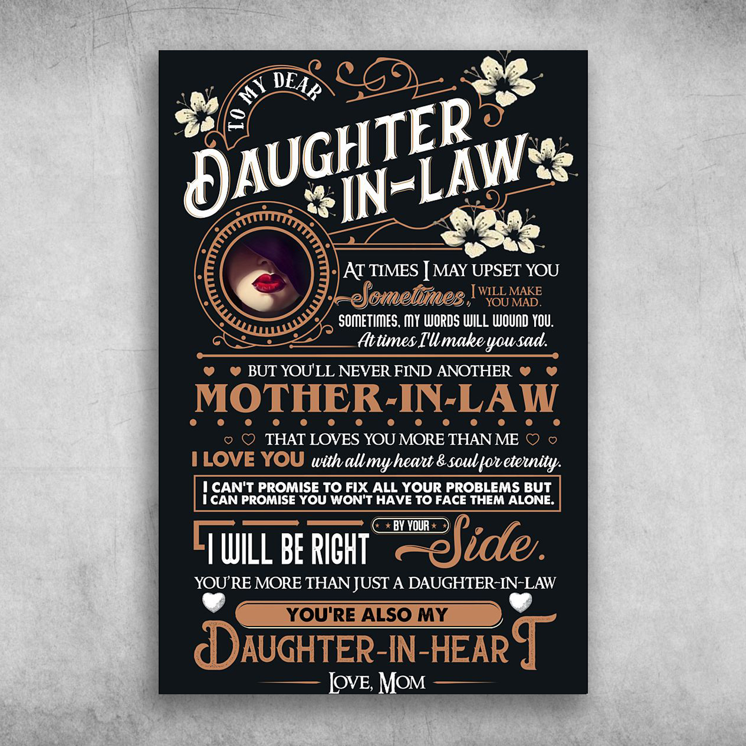 To My Dear Daughter In law I Will Be Right By Your Side