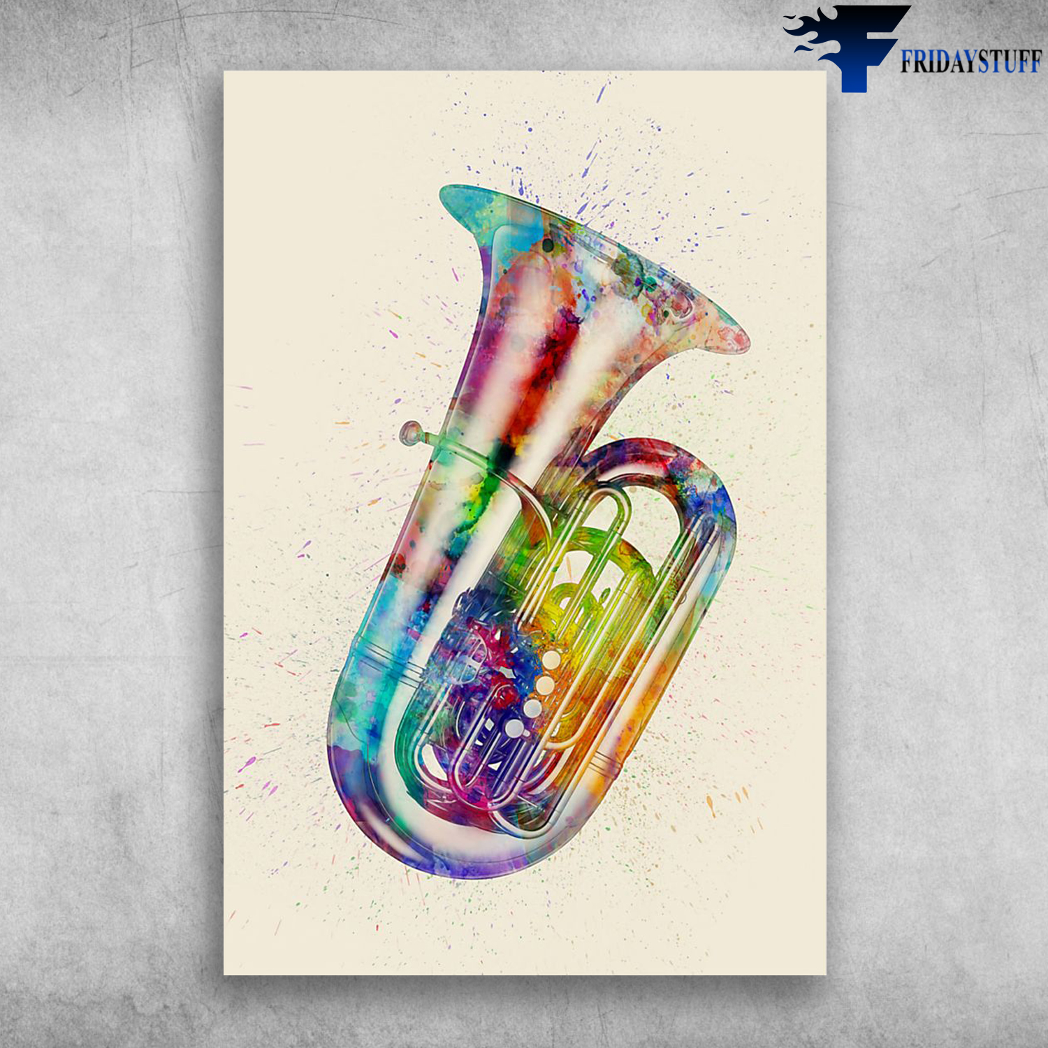 Tuba Addicts Beautiful Watercolor Tuba Instrument