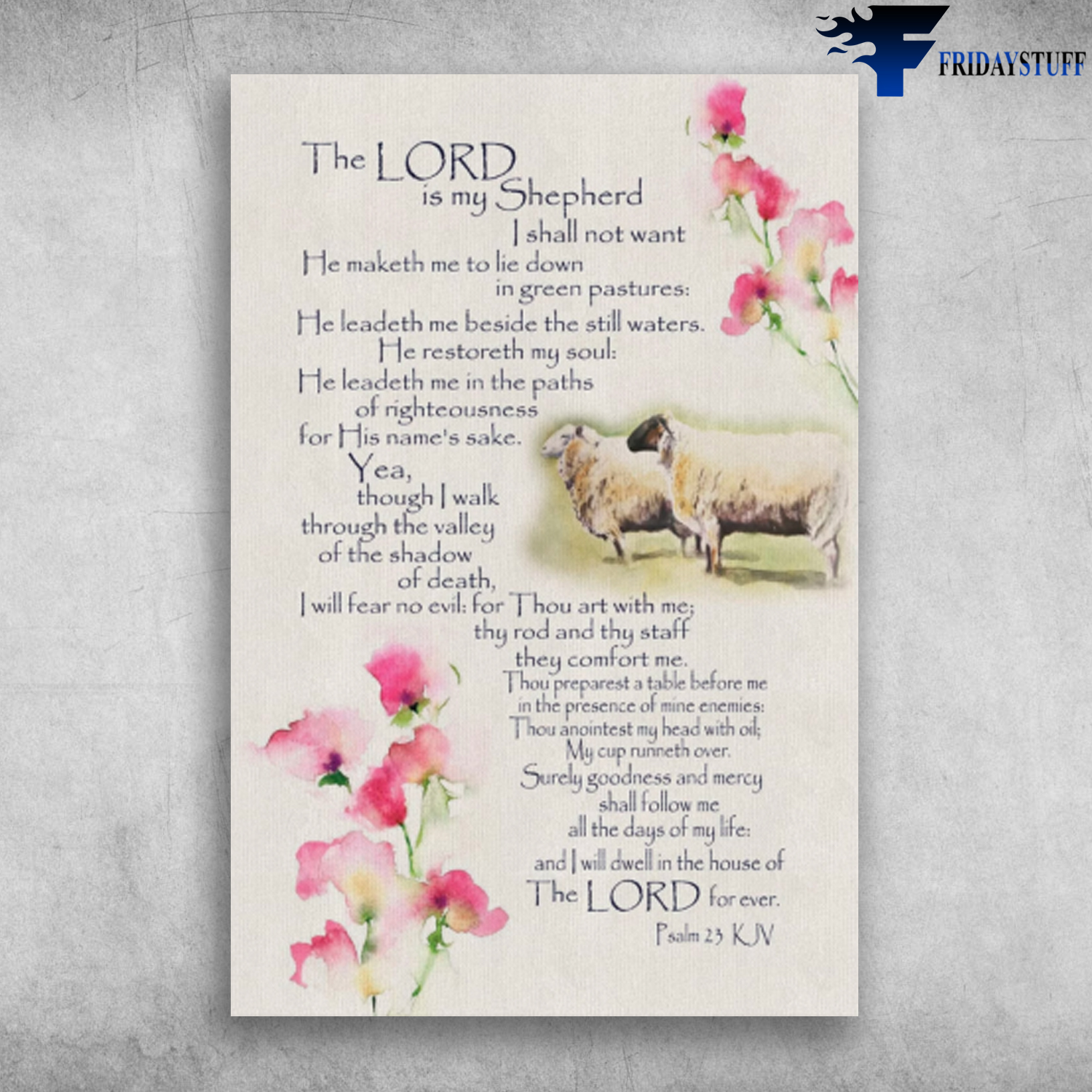 Watercolor Flower Swedish White Sheep The Lord Forever