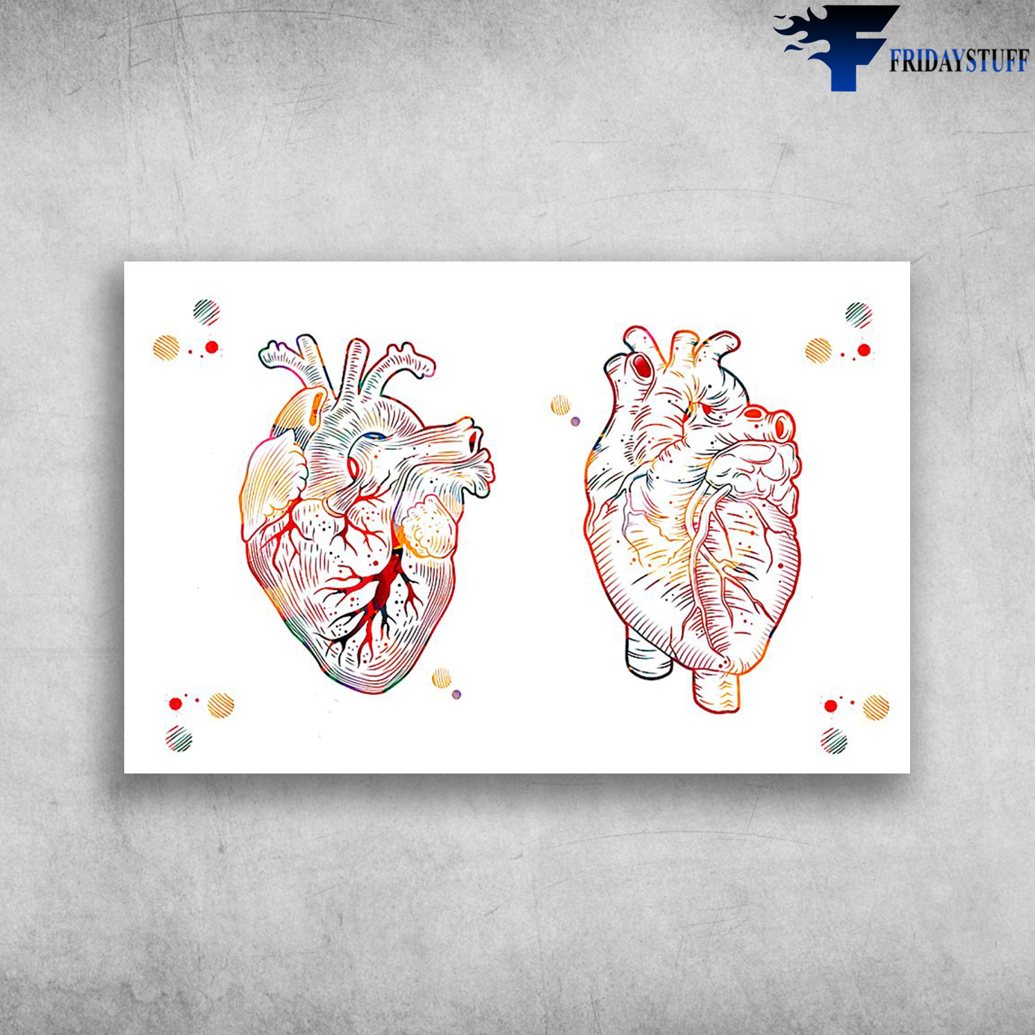 Anatomical Heart Painting Watercolor Painting Of Human Heart