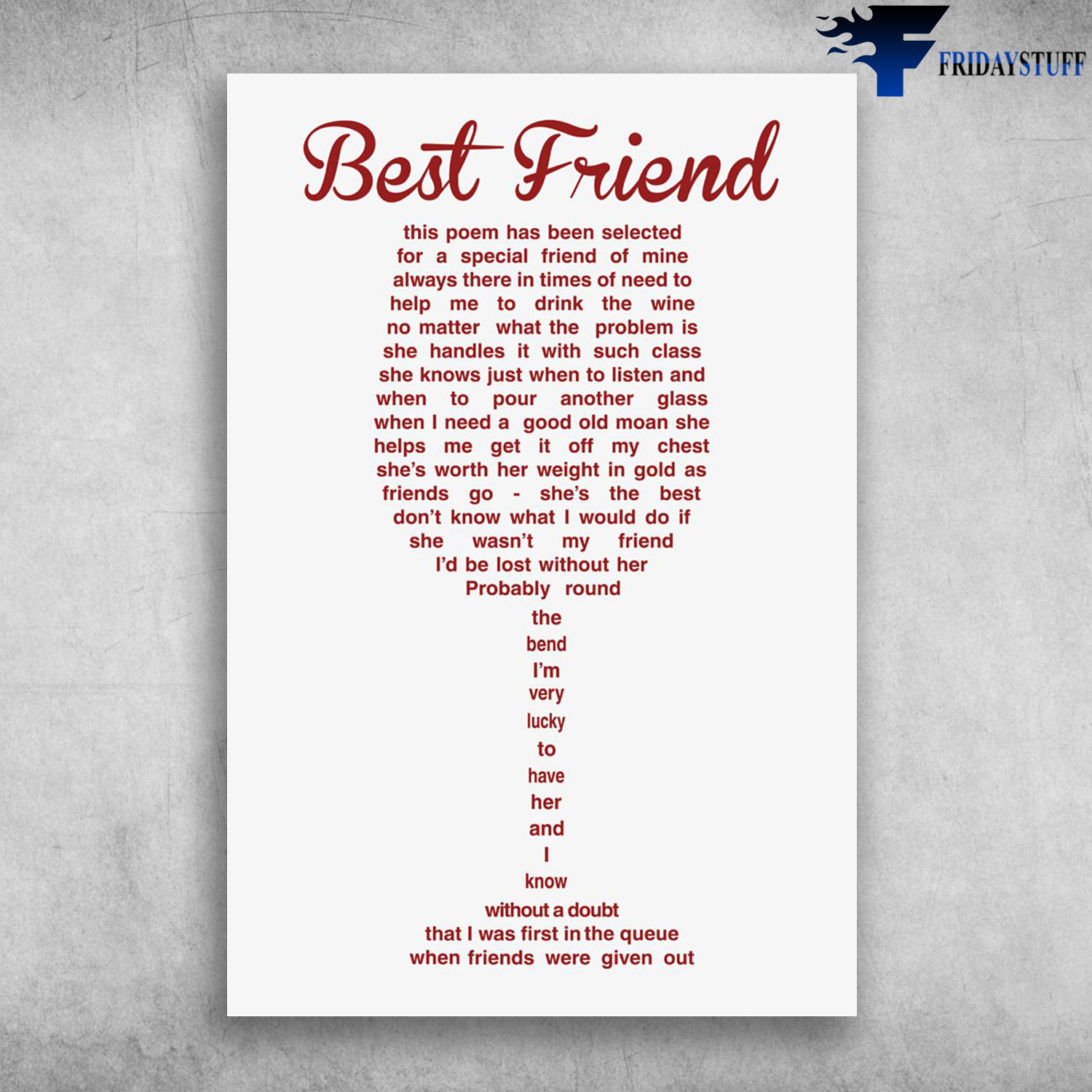 Best Friend This Poem Has Been Selected For A Special Friend