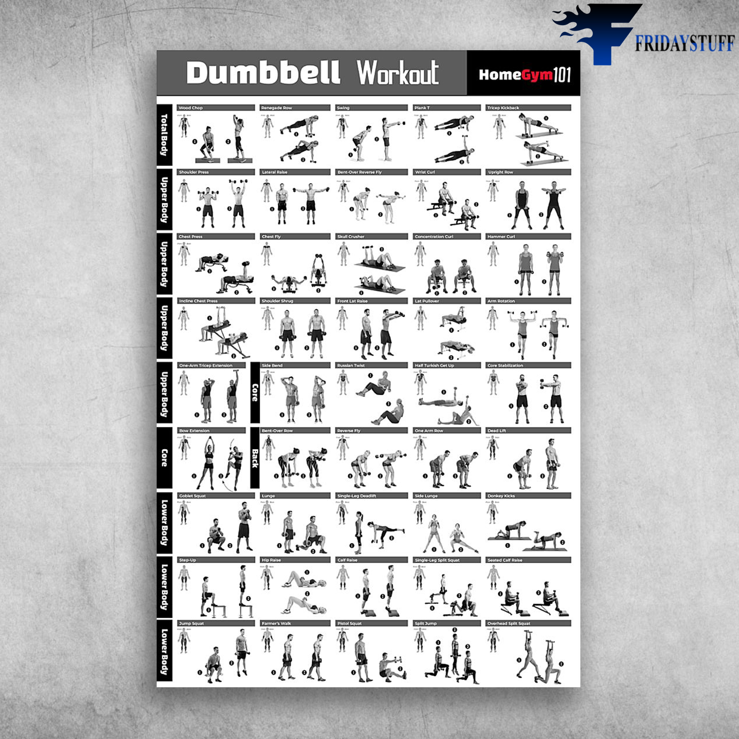 Dumbbell Workout Home Gym 101 Total Body - FridayStuff