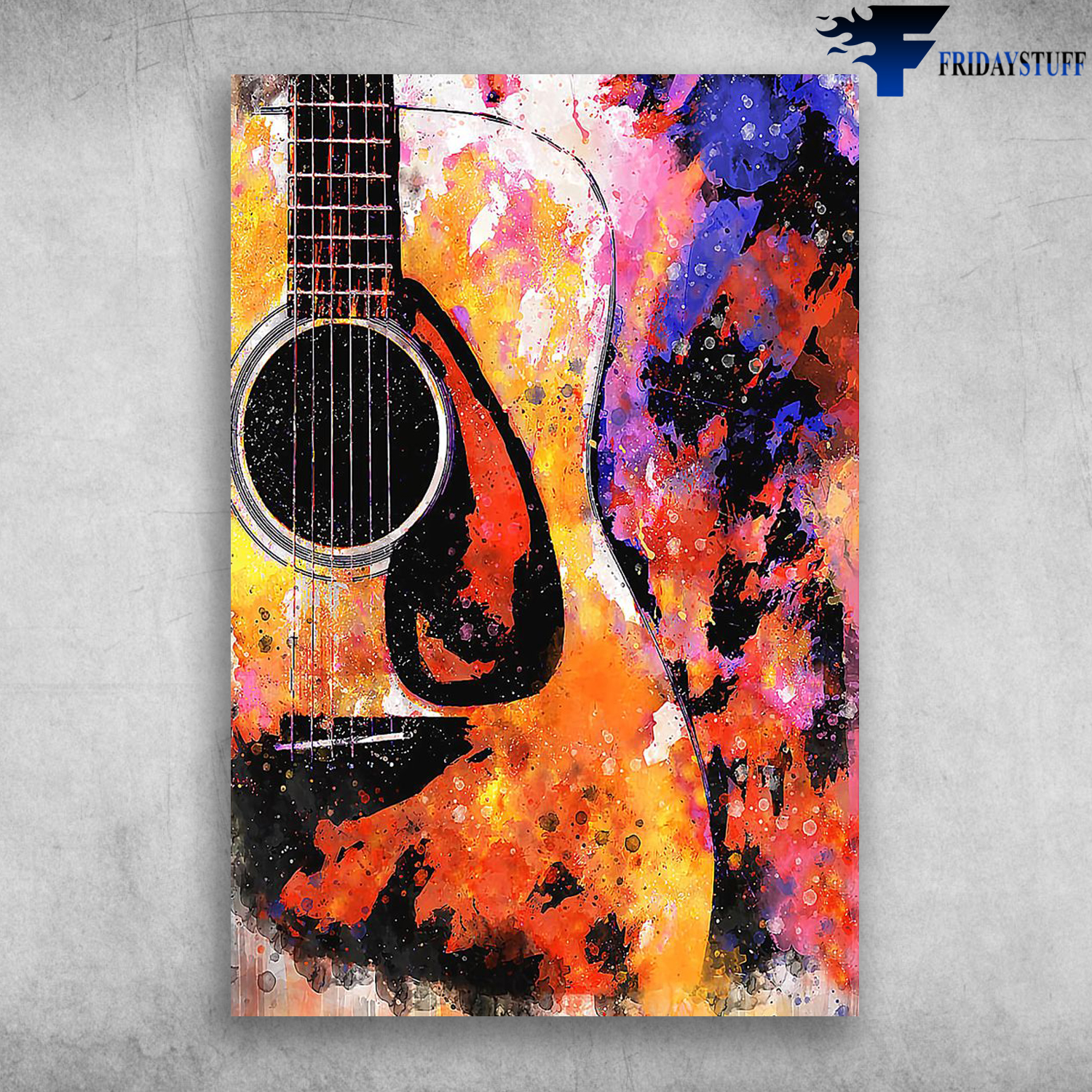 Guitarists United Watercolor Painting Guitar Musical Instrument