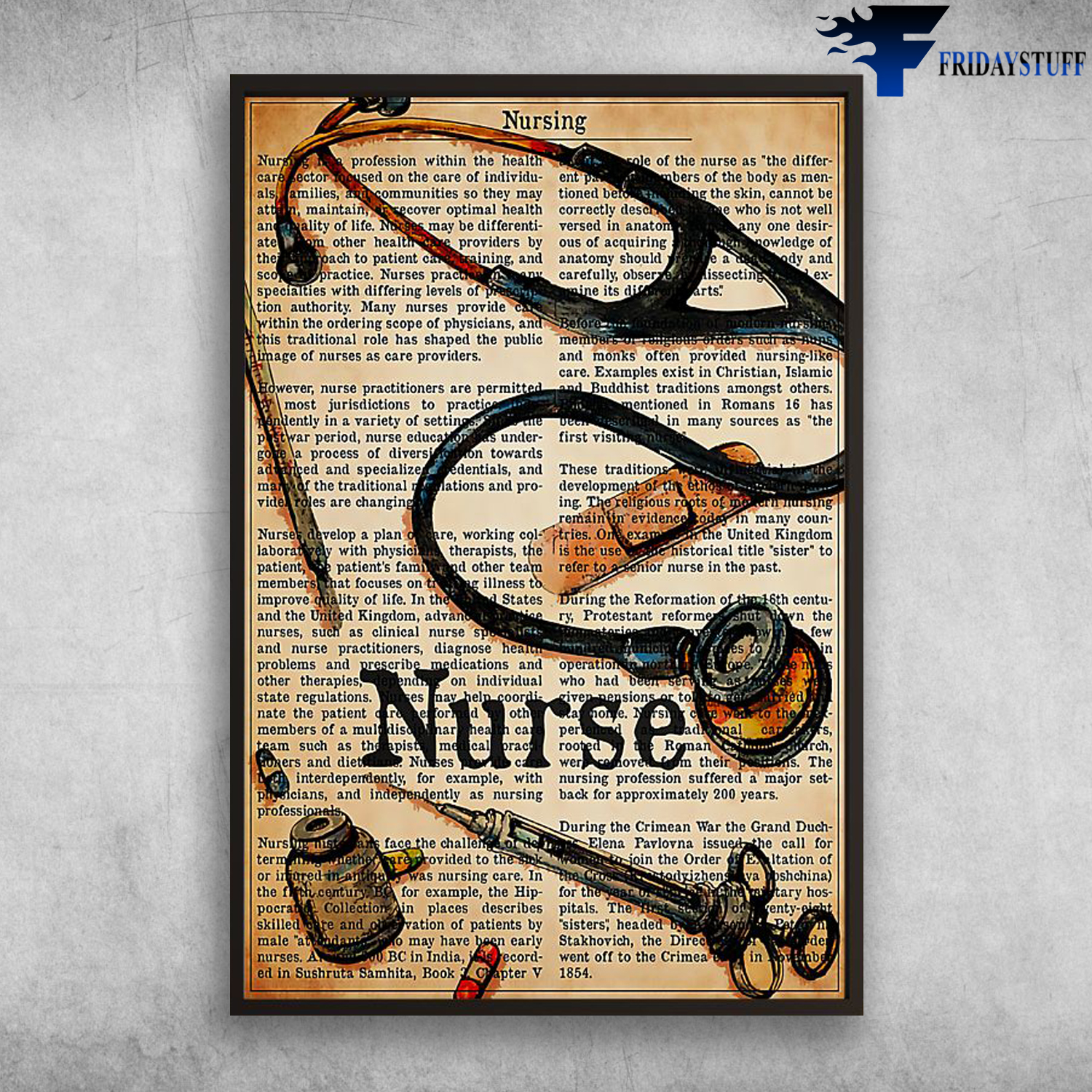 Nursing Medical Tool Nurse Stethoscope And Syringe