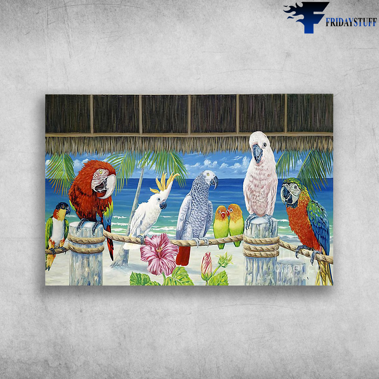 Parrot Crazy In Love Beautiful Macaw Parrot Paintings