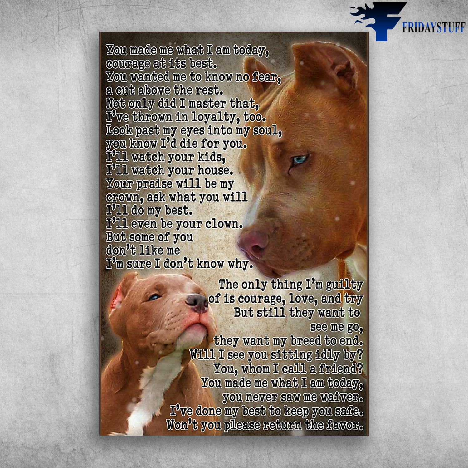 Pit Bull Dog You Made Me What I Am Today Courage At Its Best