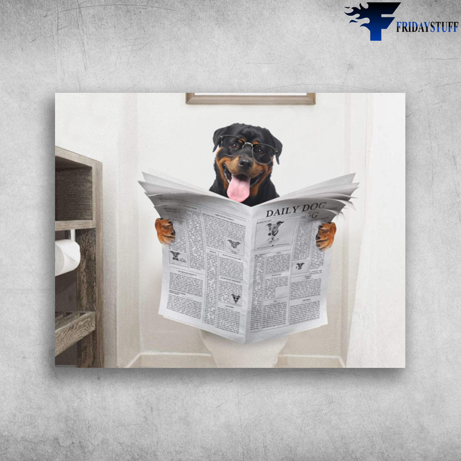 Rottweiler Club Funny Rottweiler Read Newspaper In Toilet