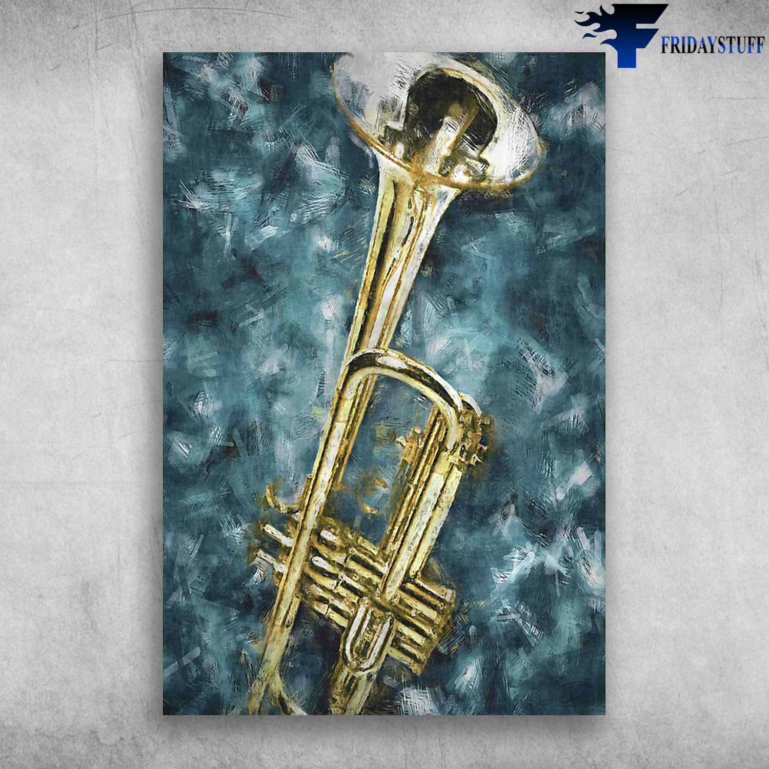 Tenor Horn Musical Instrument Trumpet Watercolor Painting