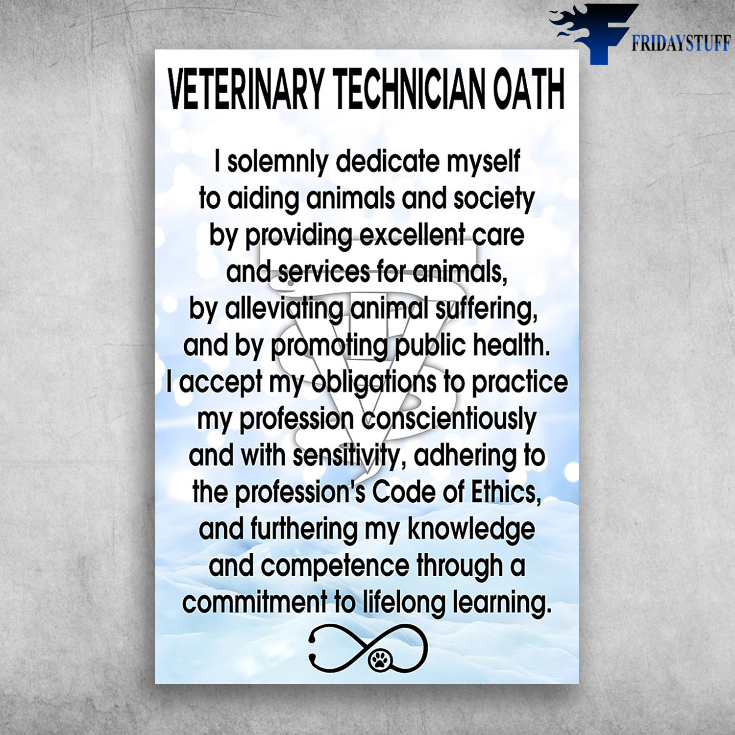 Veterinary Technician Oath I Solemnly Dedicate Myself