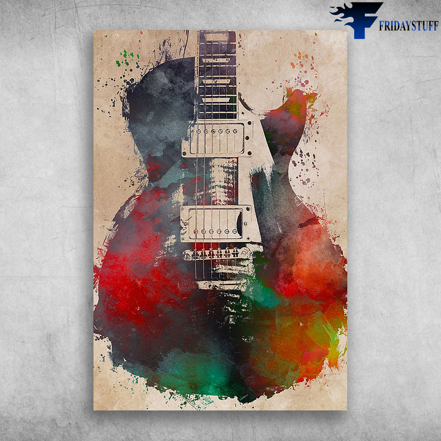 Guitar Musical Instrument Colorful Painting Guitar