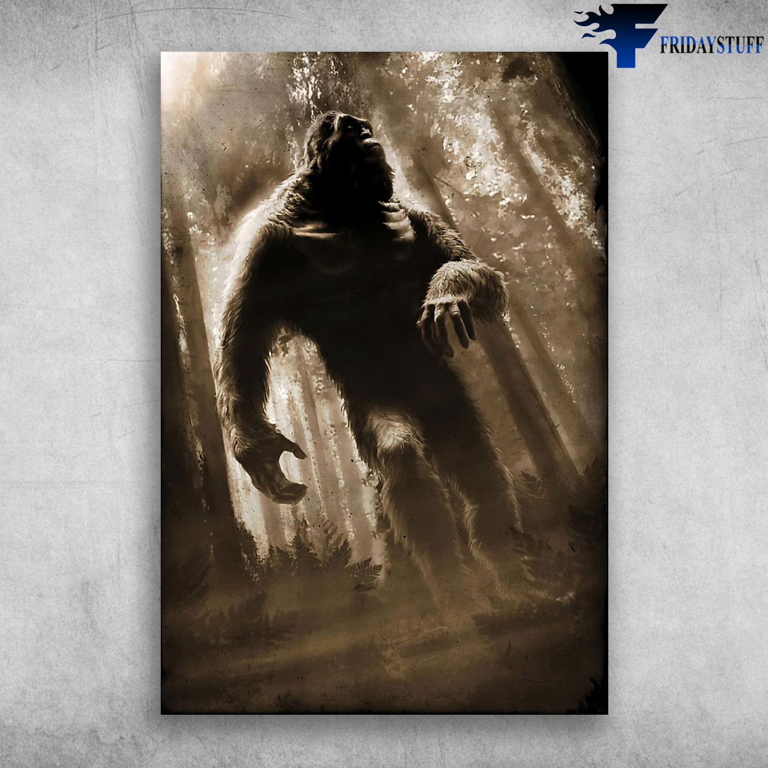 Sasquatch Cryptid Bigfoot Lovers Bigfoot Lost In Deep Forest Canvas